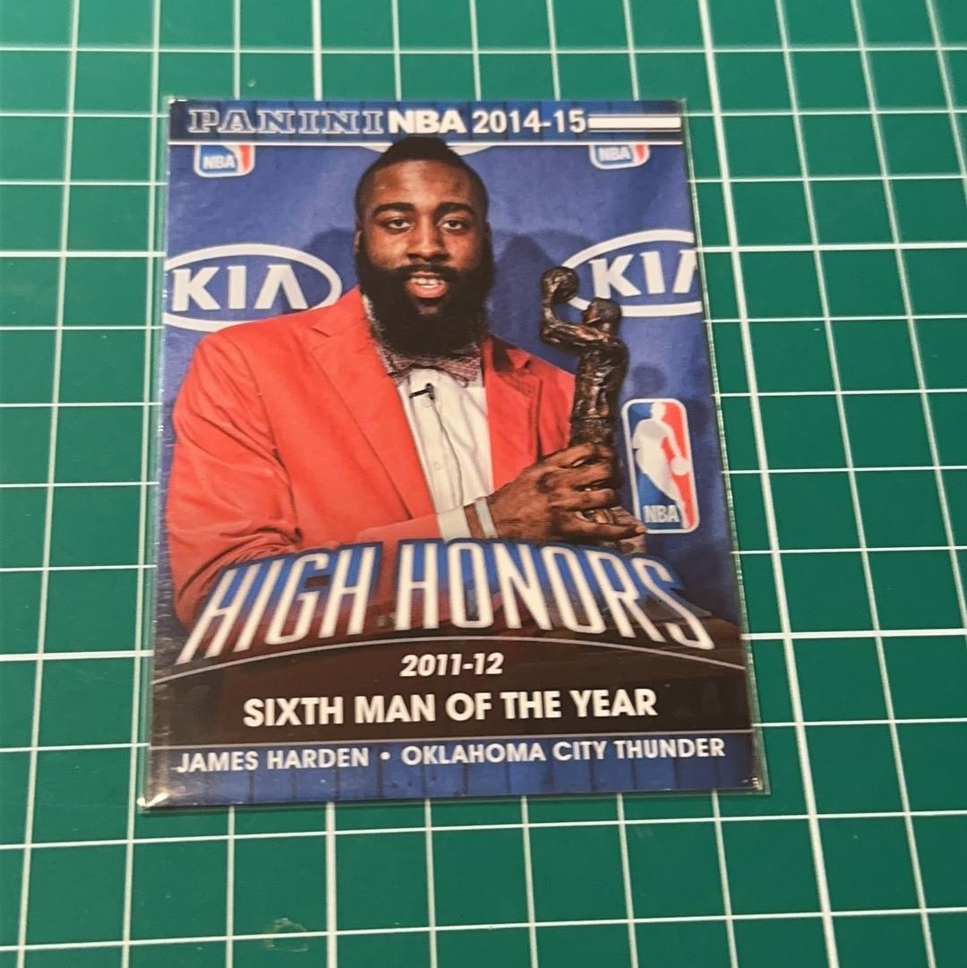 2014-15 Panini Americana James Harden S.p.a. 詹姆斯哈登 2011-12最佳第六人 大胡子 捧杯特卡 荣誉特卡 十年老卡 绝版卡 稀有大比例 收藏必备 白边