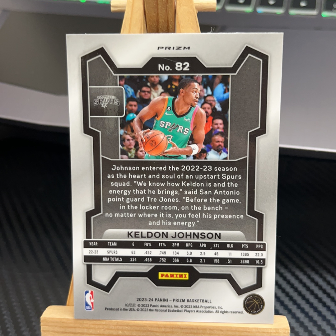 2023-24 Panini Prizm Keldon Johnson 凯尔登 约翰逊 马刺 银折 折射 prizm系列 pz 卡品如图 凑图必备 值得收藏!免费代卖!