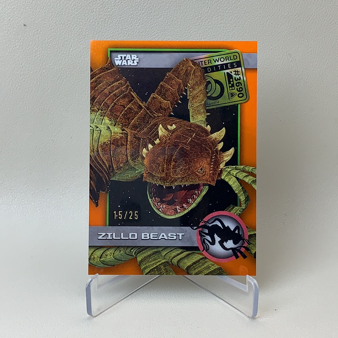 【弈卡代拍】 2025 Topps Star Wars 星球大战 Chrome 星战 TC 超低编 橙折 怪物特卡 Zillo Beast 15/25编 品相如图 凑套必备 Mito