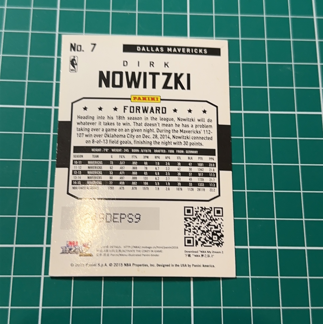 2015-16 Panini Americana Dirk Nowitzki S.p.a.德克诺维斯基诺维茨基 司机 折射特卡 烟花折卡 多年老卡 绝版卡 稀有大比例 收藏必备