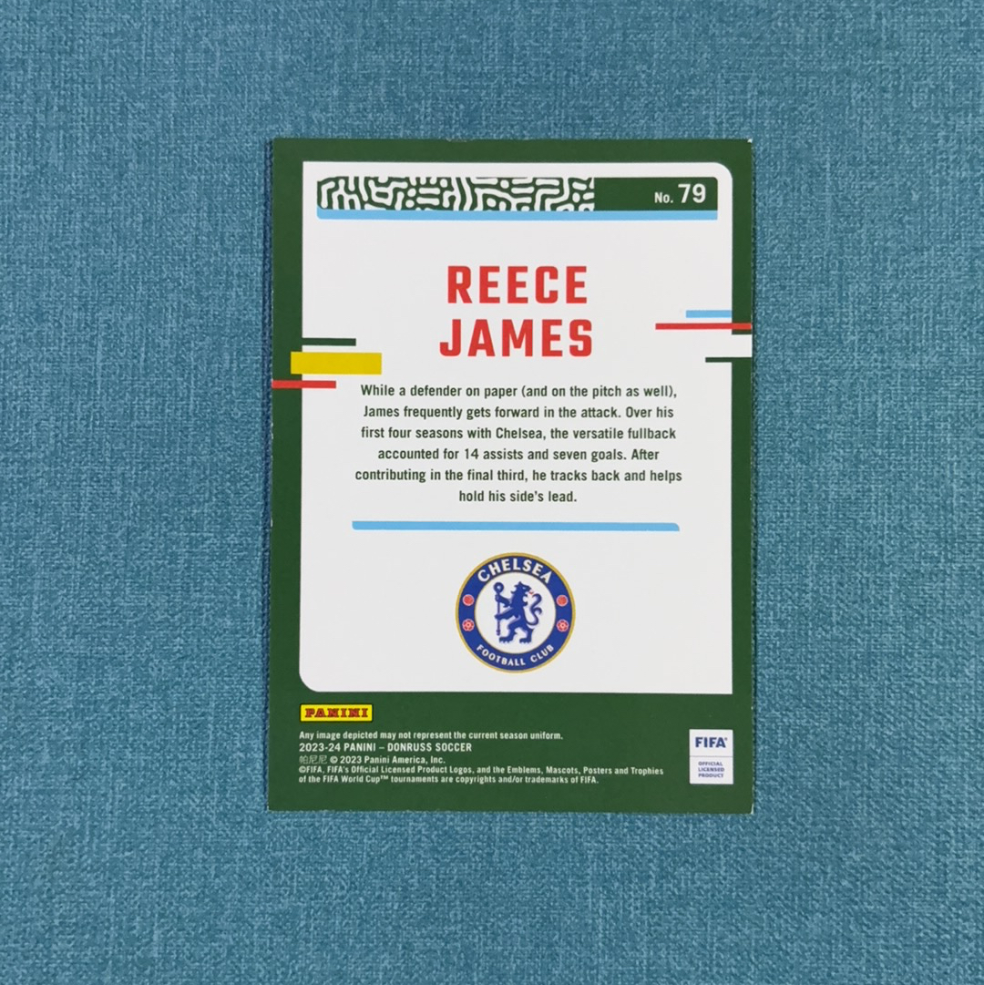 2023-24 Panini Donruss 杜蕾斯 Reece James 里斯 詹姆斯 18/25编 低编 紫波点折 切尔西 卡品如图 ZCC