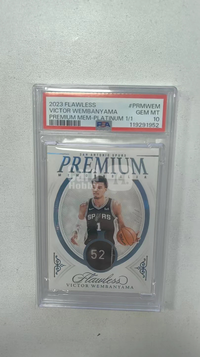 2023 Panini Flawless Victor Wembanyama 马刺 维克托 文班亚马 1/1 PSA10分 新秀 rc 手提 最好卡之一 tag 水洗标 gu球衣 