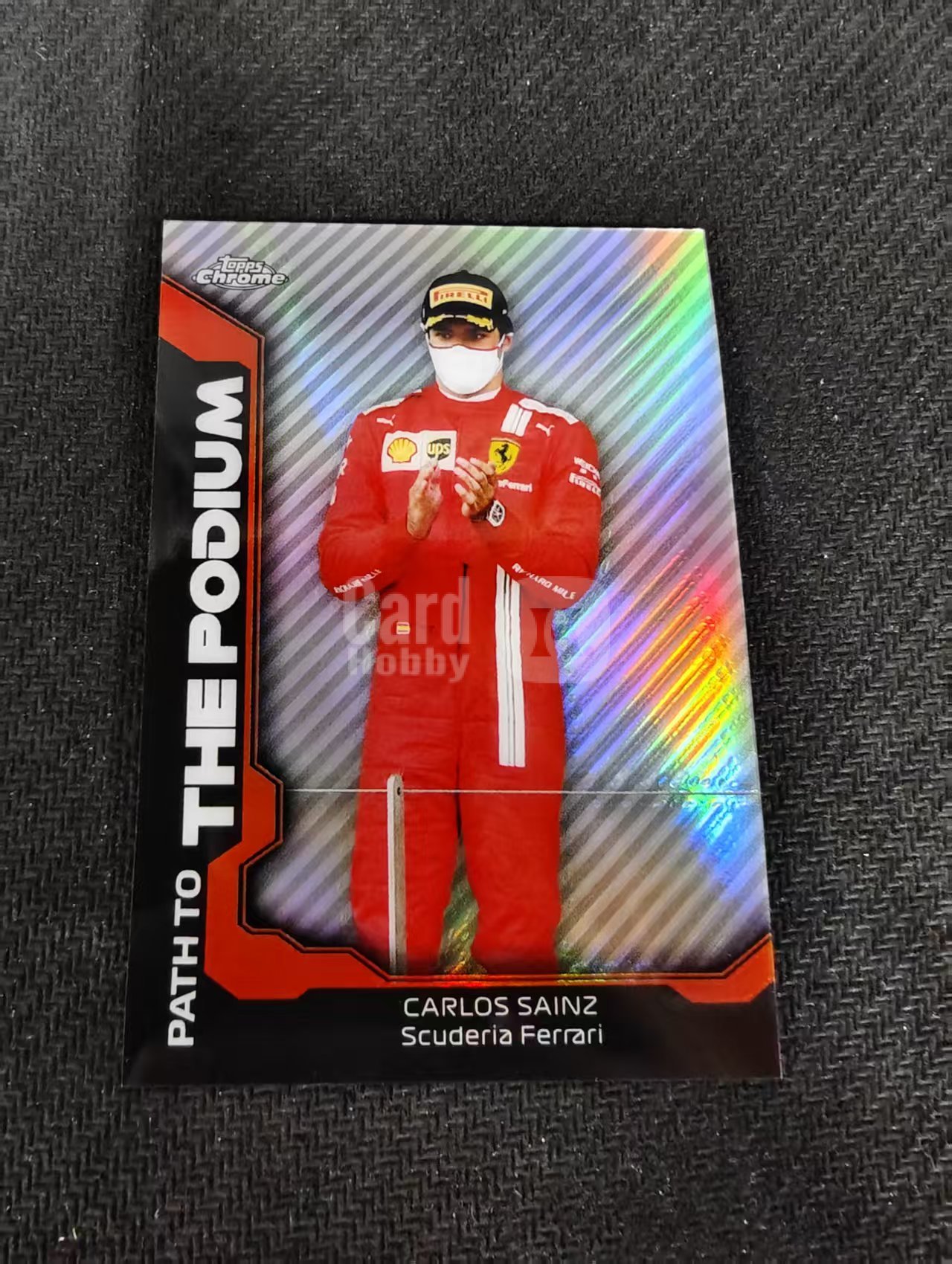 【可合并,不累计】2021 Topps Chrome Carlos Sainz F1 法拉利车队 卡洛斯 赛恩斯 银折 the podium特卡 边角瑕疵 #CS