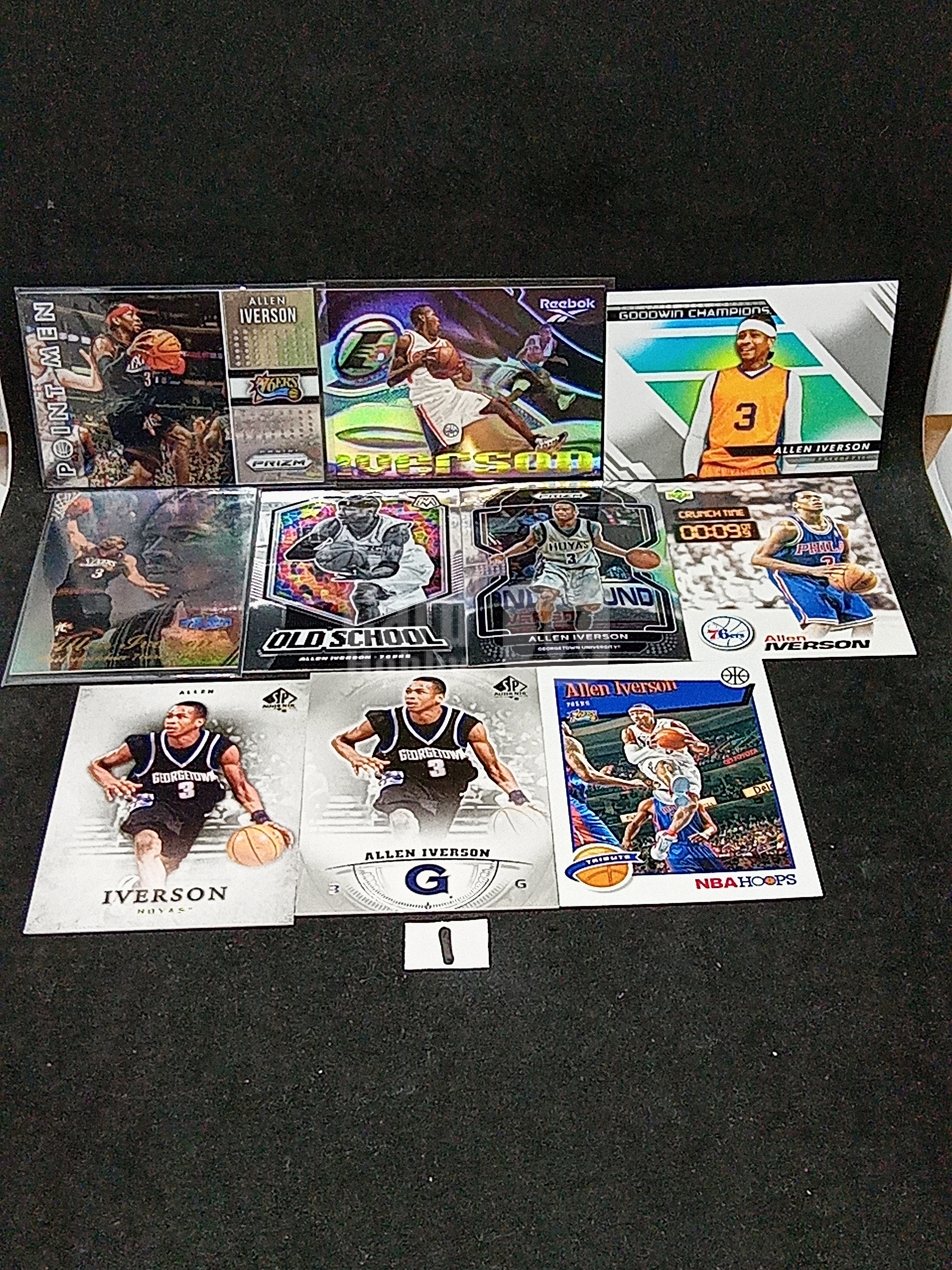 【DC拍卖】9.18 `Allen Iverson 艾伦艾弗森 答案 9张LOT打包 多系列老特卡合集 Skybox/Fleer/UD SP/Prizm Old School 折射混组 专收凑套