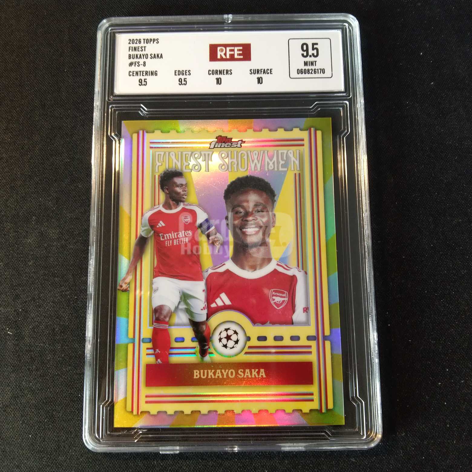 2026 Topps Finest 萨内 评级卡 阿森纳 折射  实卡精美稀有 品质保障 投资收藏必备 保值回购 详情见说明 【蓝色星球】