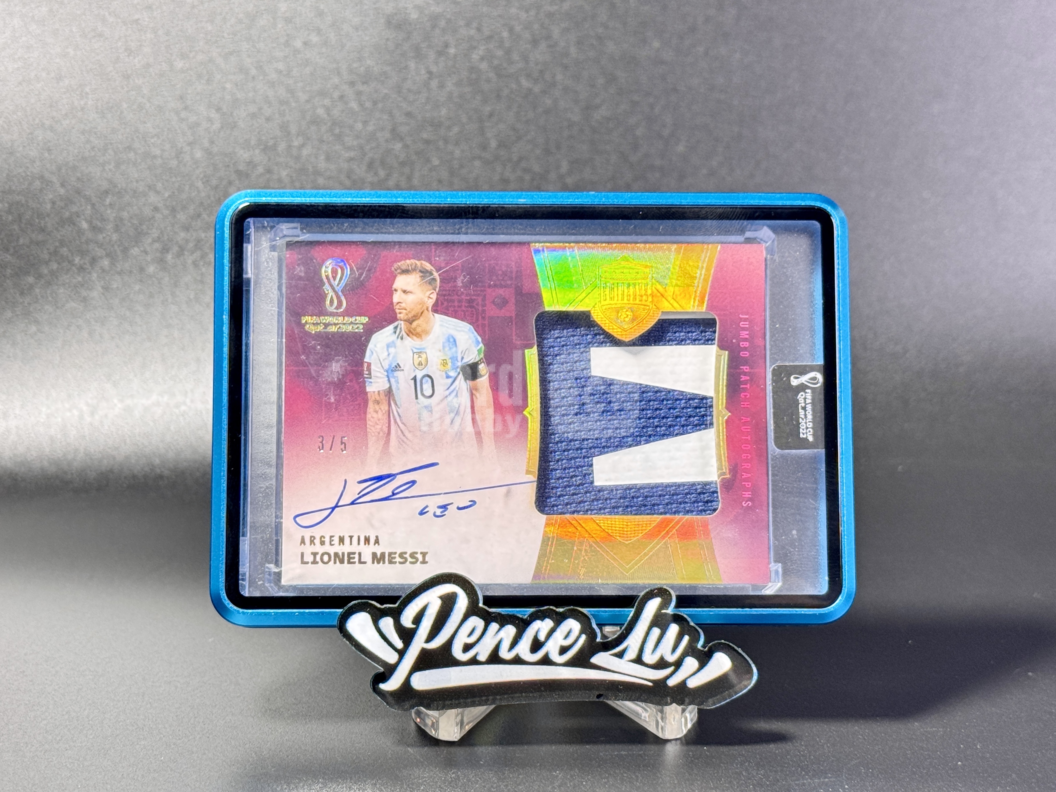 【喷子拍卖】2022 Eminence world cup Lionel Messi 大真金白银世界杯 阿根廷 球王 梅西 大窗 patch 签字 5编 金闪版 亲穿球衣player-worn 卡签 大hit 冠军年超有价 原封砖 春夏秋冬
