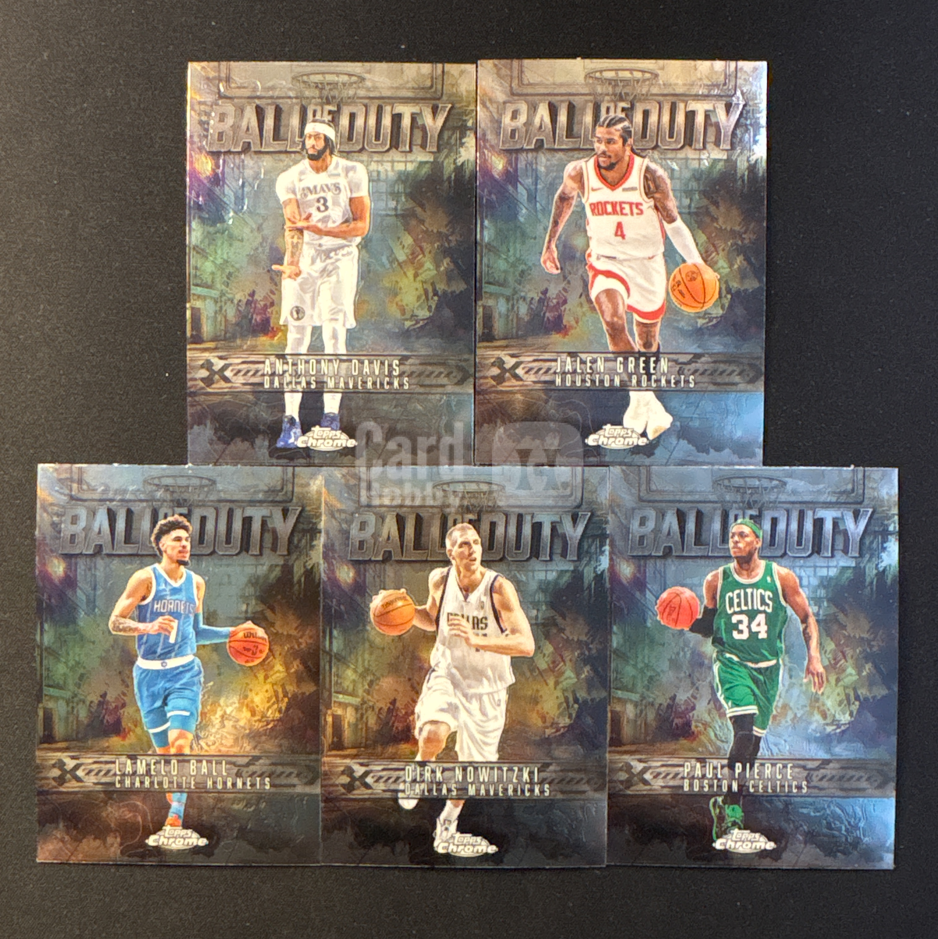 2025-26 Topps Chrome 【爆爆代卖】 戴维斯 浓眉 杰伦 格里 鲍尔 三球 诺维斯基 司机 保罗 皮埃斯 Ball Of Duty使命特卡 5张Lot Base 专收必备 如图#靓星