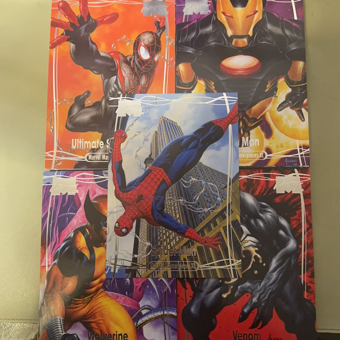 2023 skybox marvel masterpieces xl wolverine 漫威 大师杰作 海拉 钢铁侠 蜘蛛侠 毒液 雷神 浩克lot 大卡 银折 不重复85张 专收必备 卡品瑕疵看图