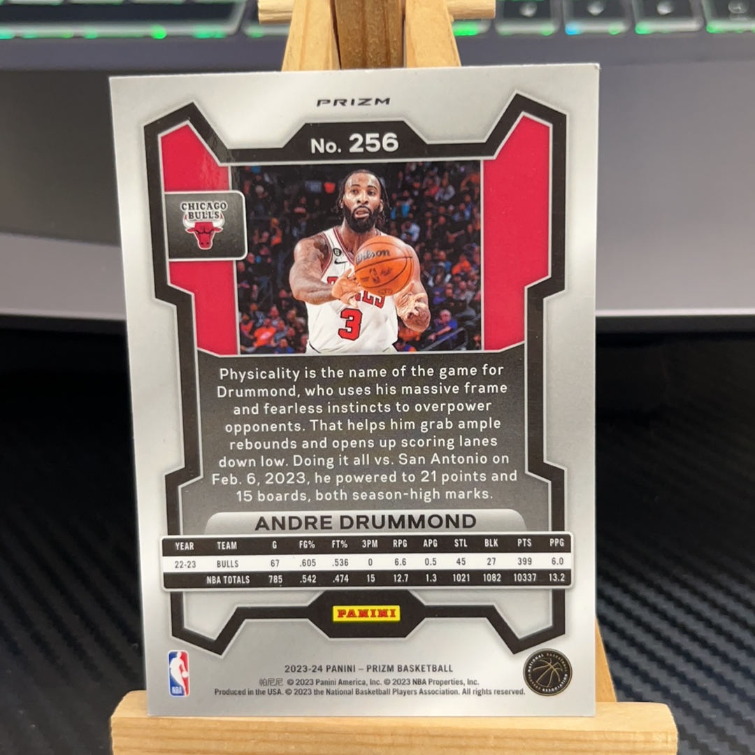 2023-24 Panini Prizm Andre Drummond 德拉蒙德 公牛 银折 碎冰折 折射 prizm系列 pz 卡品如图 凑图必备 值得收藏! 免费代卖!