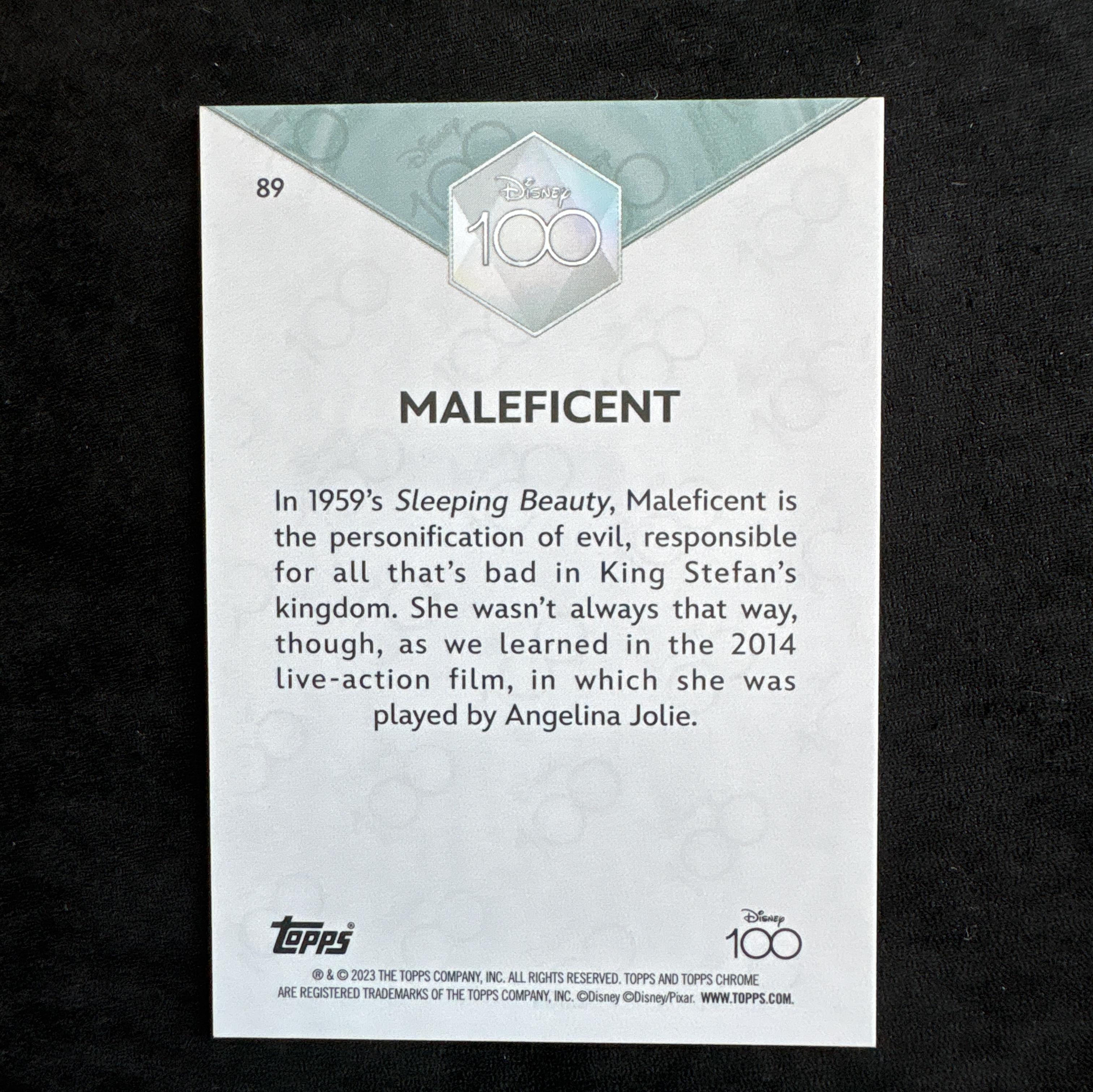 【十一拍卖】2023 Topps Chrome Disney Maleficent 迪士尼100周年TC 玛琳菲森 /399编 粉折 睡美人 元年 微瑕 只合当日运费