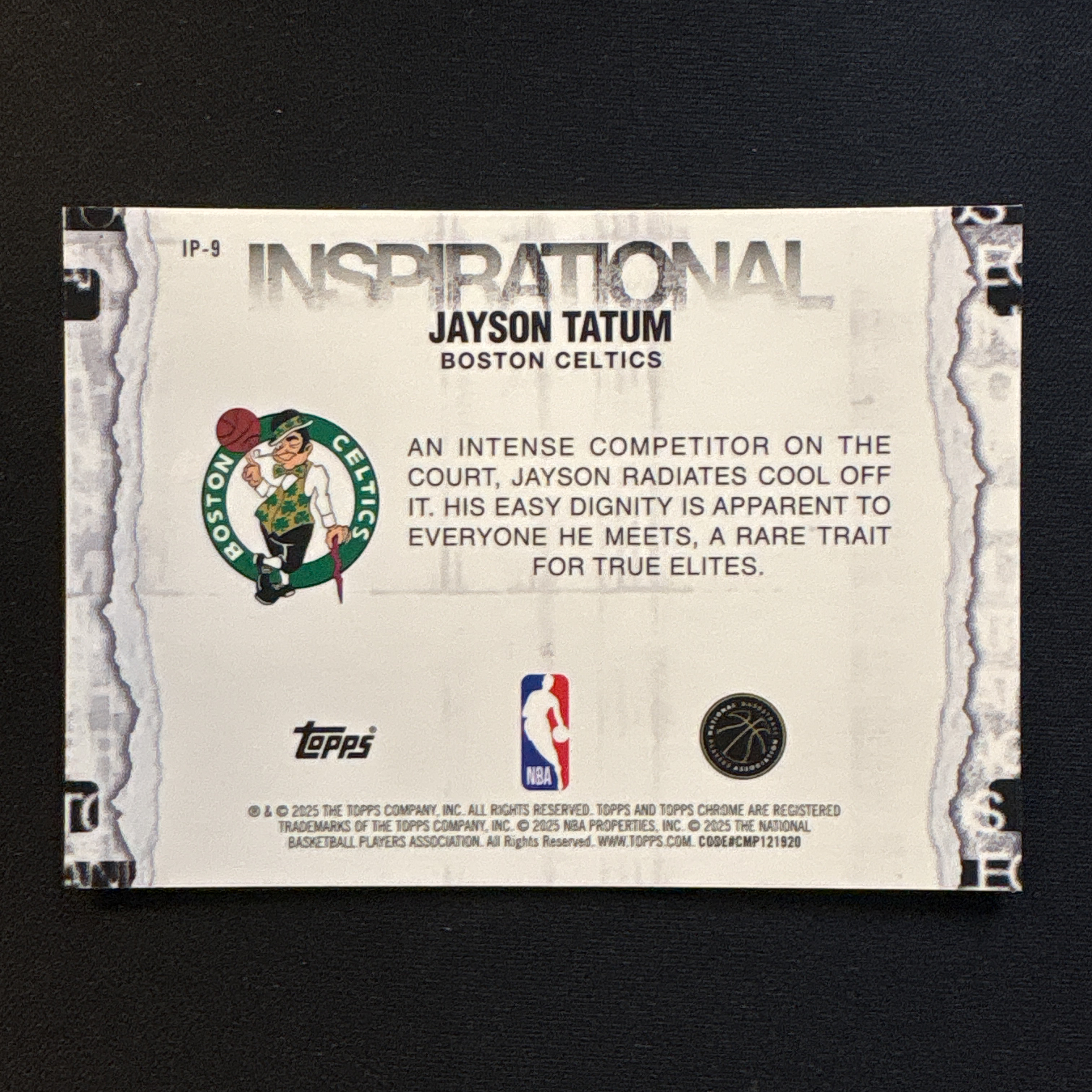 2025-26 Topps Chrome Jayson Tatum 【爆爆代卖】杰森 塔图姆 银平行 Inspirational 励志标语特卡 座右铭 Base 凯尔特人 专收必备 卡品如图 #靓星