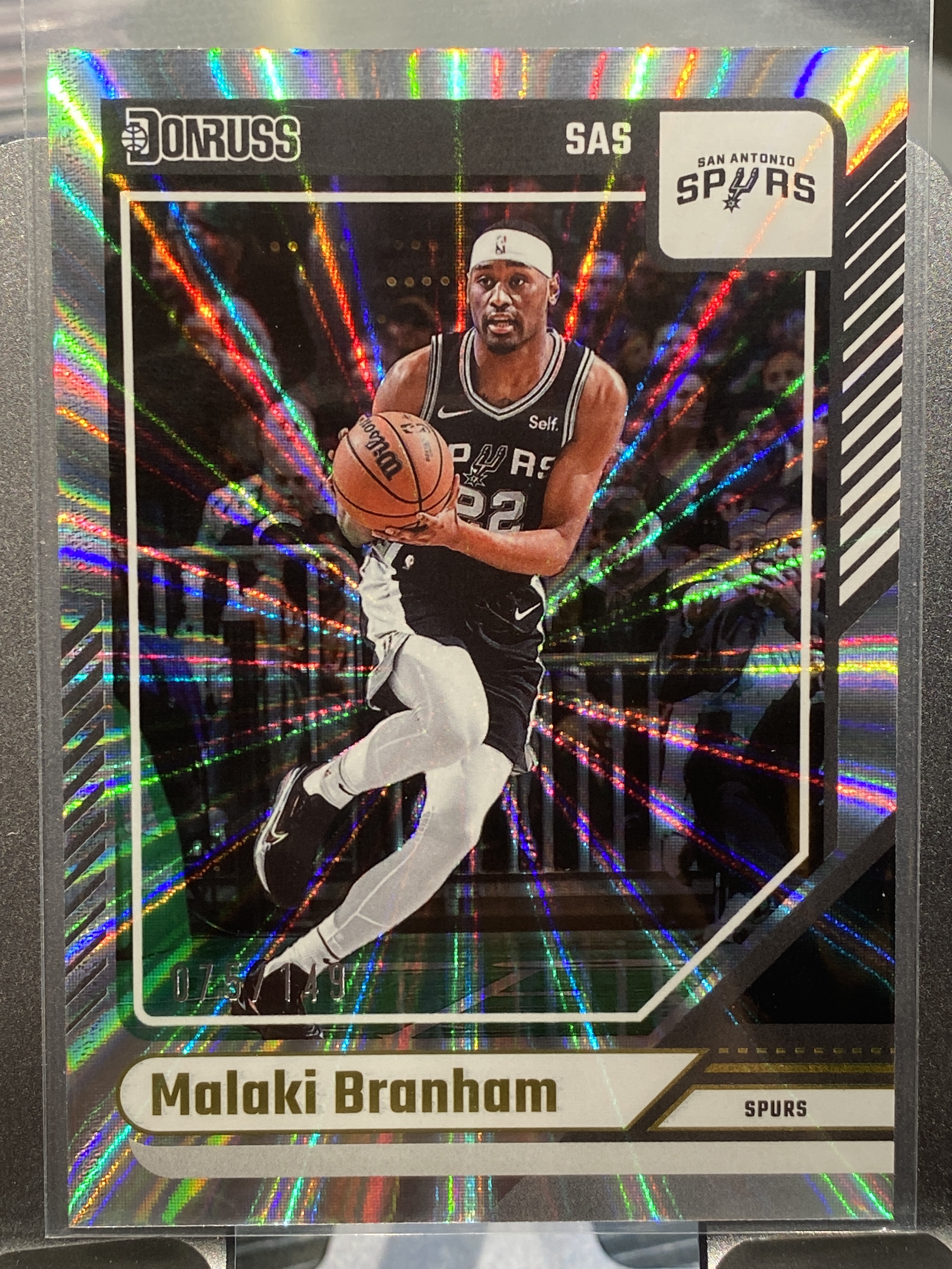 2024-25 【靓星代拍】 Donruss Malaki Branham 杜蕾斯 75/149编 马刺 马拉基布拉纳姆 佛光折 卡品如图 专收必备 #小张