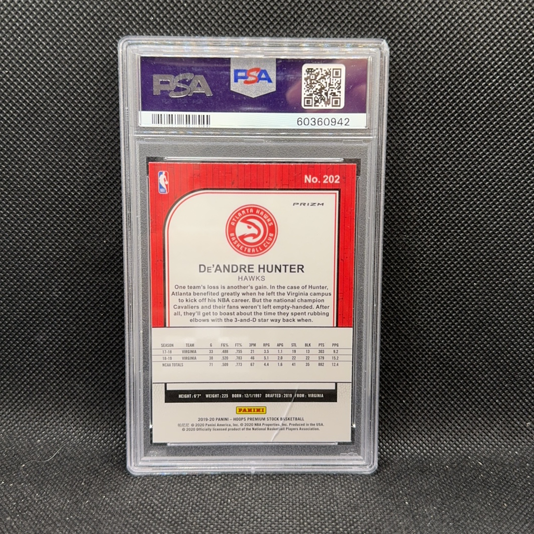 【Roseee代卖】2019-20 panini hoops deandre hunter 老鹰 德安德烈 亨特 rc 新秀 蓝碎冰折 折射 PSA 10 纯