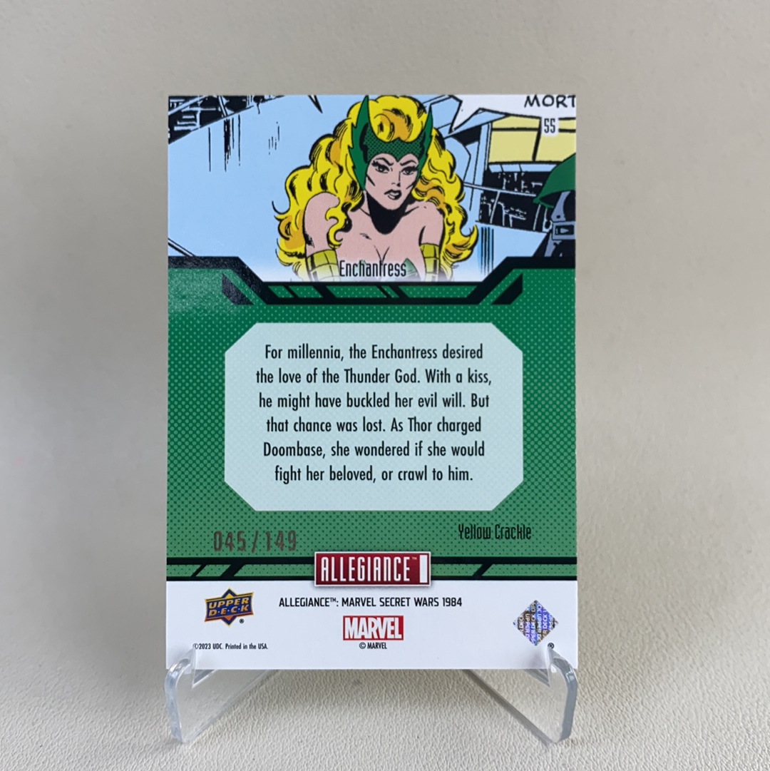 【弈卡代拍】 2023 Upper Deck Marvel 漫威 MCU Allegiance 秘密战争 特卡 黄碎冰折 魅惑女巫 Enchantress 45/149编 品相如图 凑套必备 无理