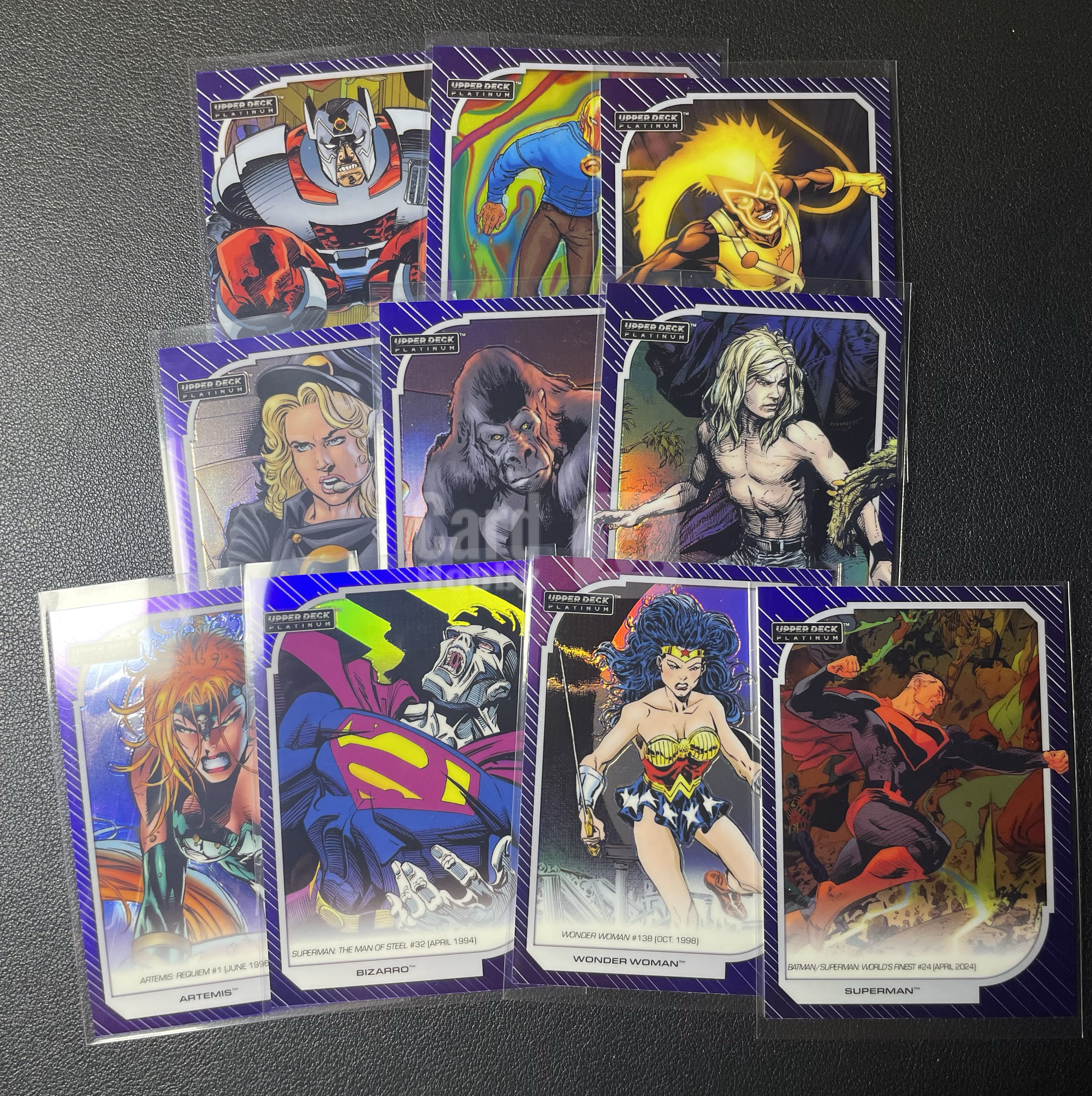2026 Upper Deck DC Universe DC宇宙Platinum铂金 超人 比扎罗 神奇女侠 奥利安等 base紫折射10张不重复 2026 UD DC漫画宇宙Platinum白金元年