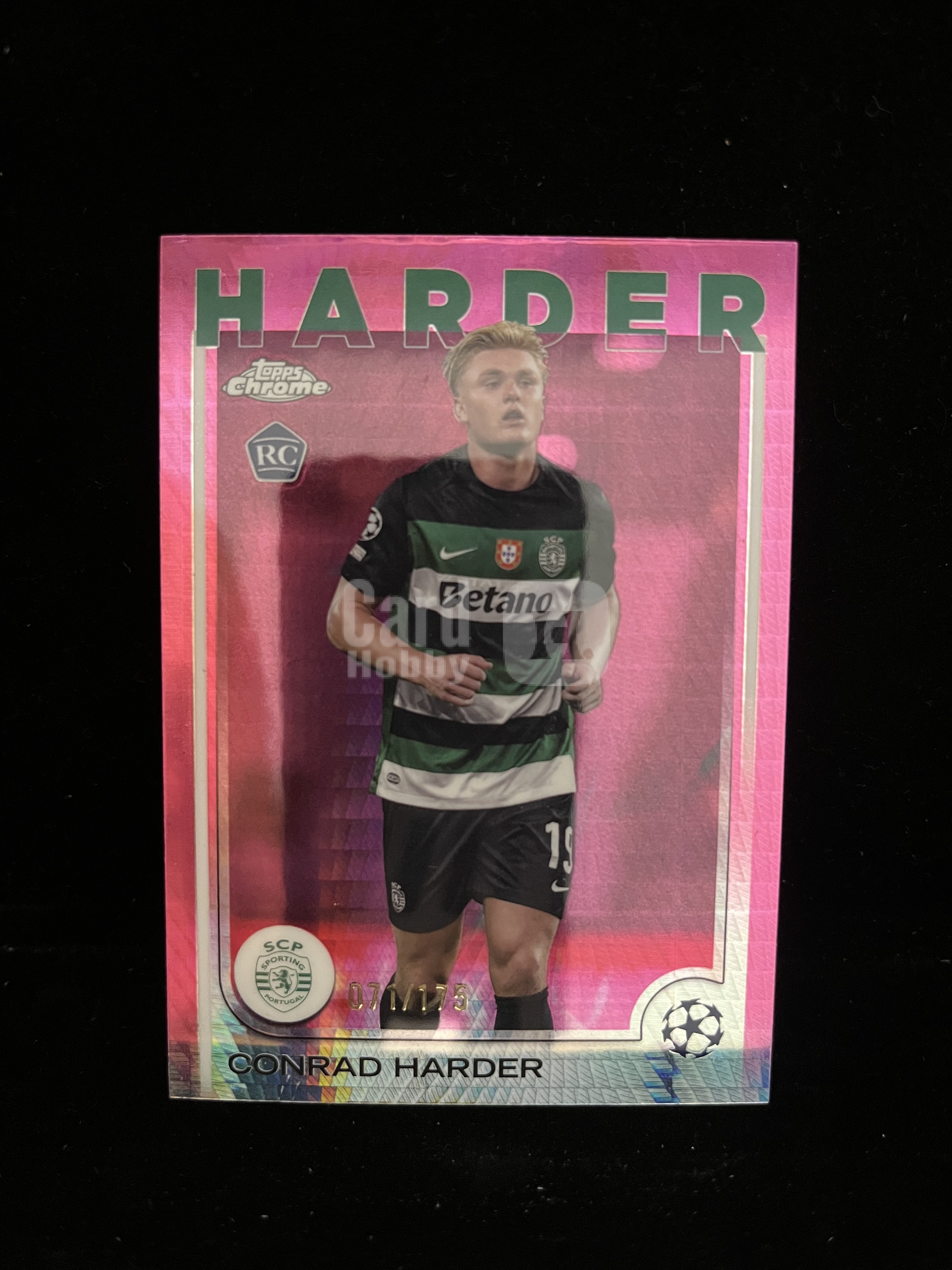 免费代拍 2025 Topps Chrome 欧冠 Conrad Harder RC 071/175编 粉折 卡品如图##B082
