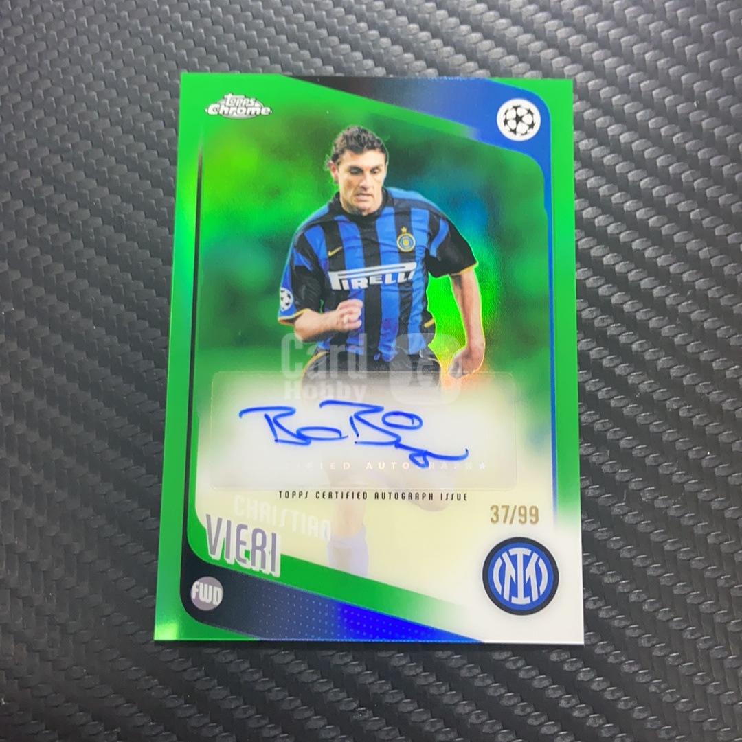 2025-26 Topps Chrome 卡品如图(一哥) TC 欧冠 Christian Vieri 克里斯蒂安 维埃里 国际米兰 意大利 签字 绿折 37/99编