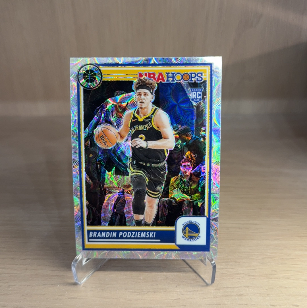 2023-24 Panini NBA Hoops Brandin Podziemski RC 【免费代卖】勇士 新秀 RC 波杰姆斯基 银折 圈圈折 折射 专收必备 值得收藏!!