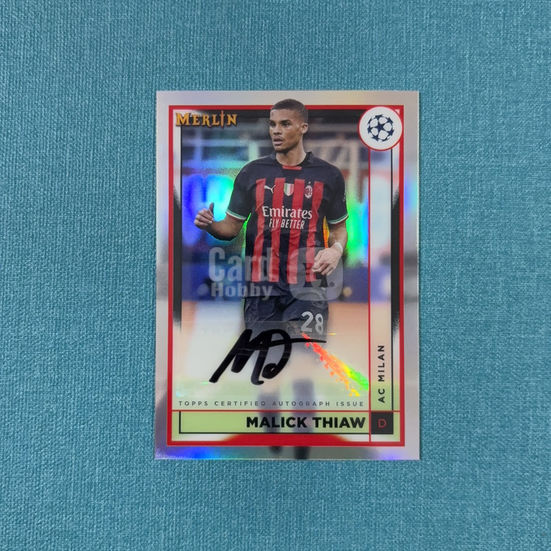 2022-23 Topps Merlin 欧战 梅林 Malick Thiaw 佳夫 签字 银折 AC米兰 卡品如图 DWL