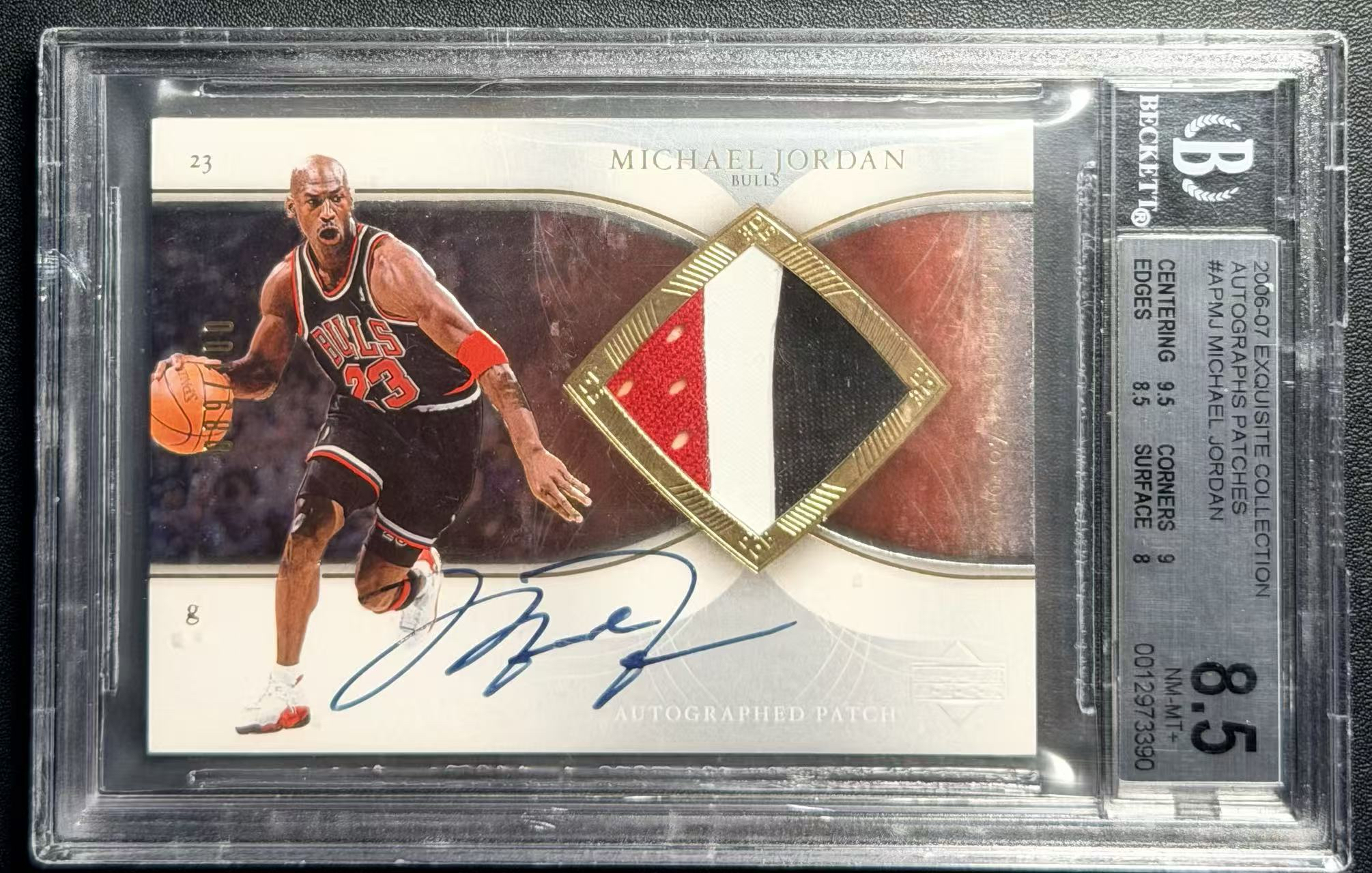 【小柴拍卖】2006-07 Upper Deck Exquisite Michael Jordan ##AP-MJ BGS8.5 木盒系列 迈克尔乔丹 签字 卡签 公牛 patch /100编 投资必备 金版三色pa 物料 使徒安迪