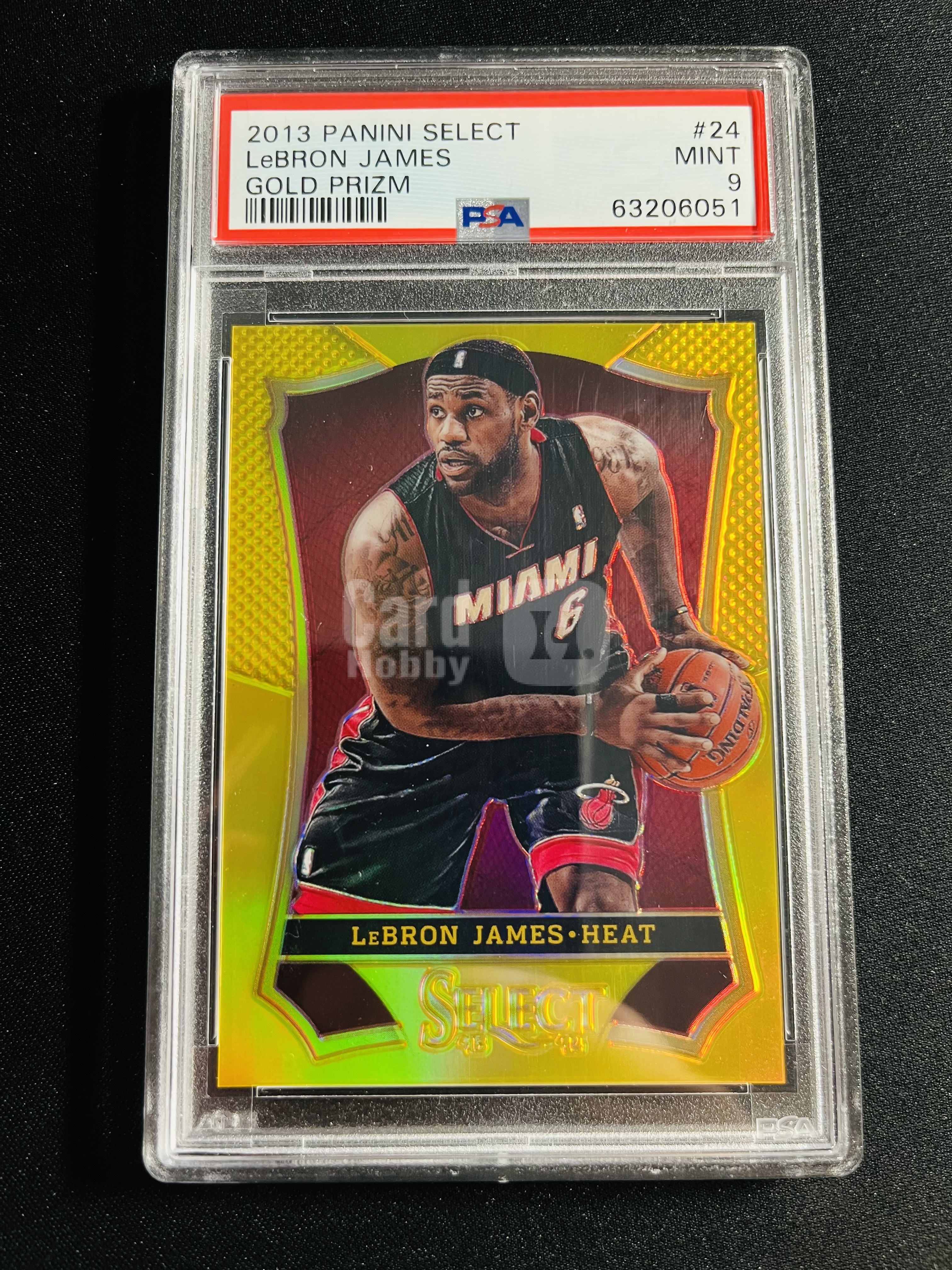 【古都代拍精品】2013-14 Panini Select 次年 热火 LeBron James 勒布朗 詹姆斯 10编 金折 base 正金折 7/10 PSA9分 钢印如图 很少见 实卡超美 错过拍大腿#RDS#XBW10#
