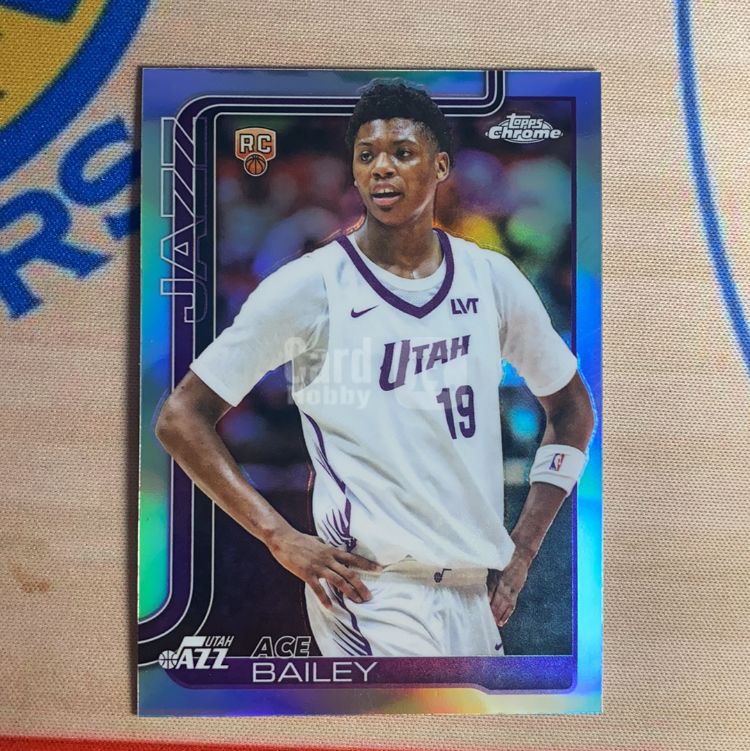 2025-26 Topps Chrome "Ace" Bailey RC tc系列 NBA 爵士 新秀 艾斯贝利 埃斯贝利 正银折 #1 卡品如图 凑套必备