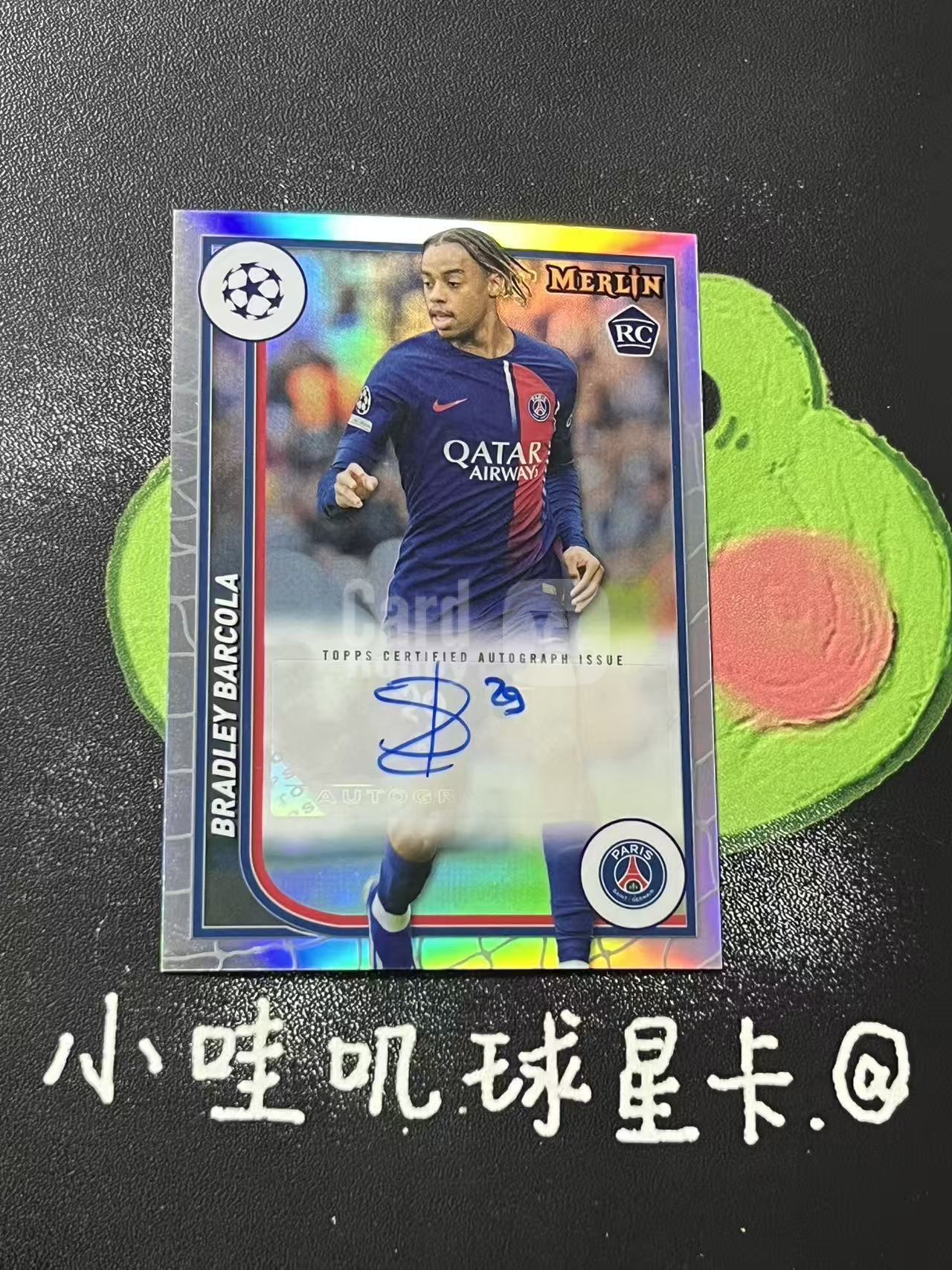 2024 Topps Merlin Bradley Barcola 欧冠 巴黎圣日耳曼 巴尔科拉 新秀 RC 银折 签字 微瑕如图【ZYP代拍】红尘