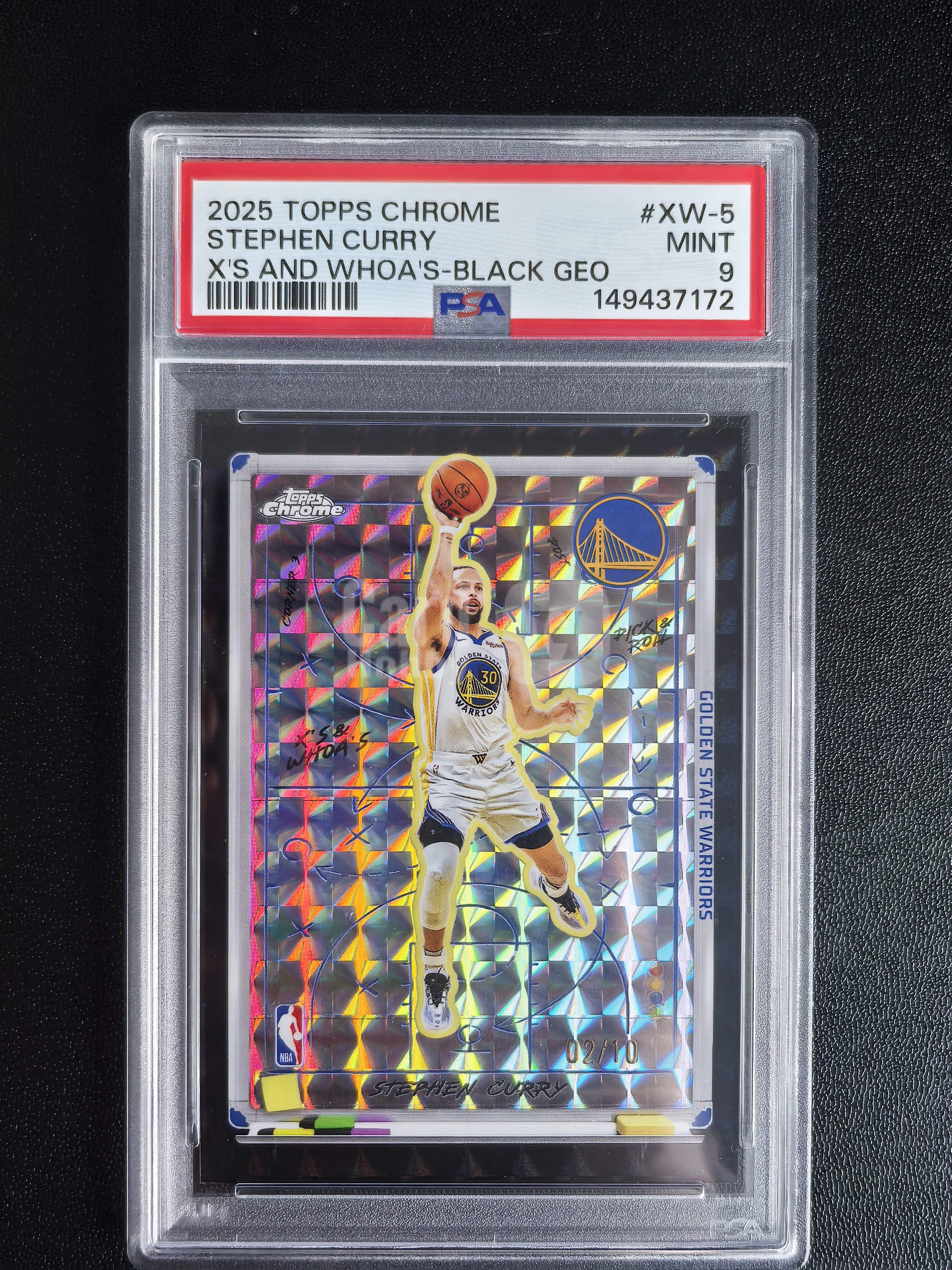 2025 Topps TOPPS CHROME X'S AND WHOA'S Stephen Curry 斯蒂芬 库里 黑几何折 战术板 黑折 10编  实卡好看 pop3 收藏必备 实卡巨帅