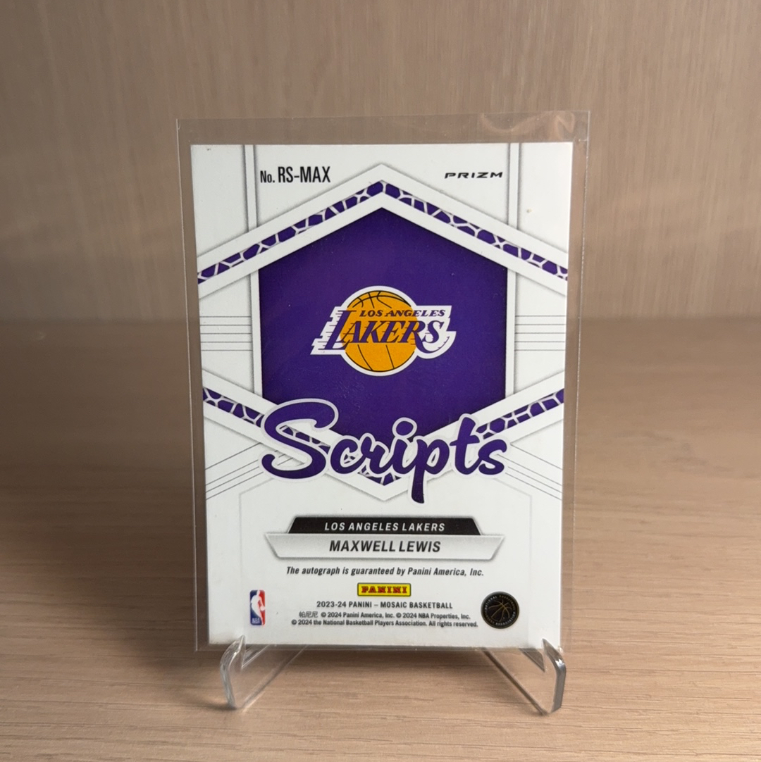 2023-24 Panini Mosaic Maxwell Lewis RC 【免费代卖】湖人 新秀 RC 马克斯韦尔 刘易斯 马赛克 签字 贴签 银折 折射 卡品如图 值得收藏!!