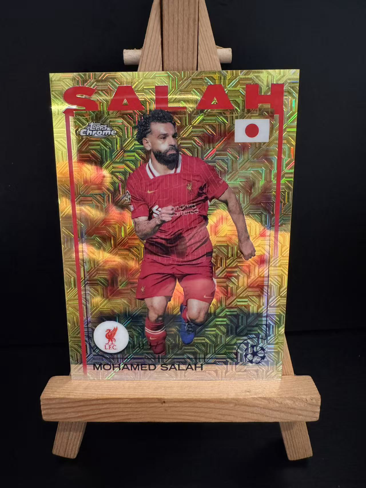 龖2025 Topps Chrome Mohamed Salah穆罕默德 萨拉赫 埃及法老 利物浦 欧冠TC 日版 金mojo折 109/150编 卡品如图 MJ002U