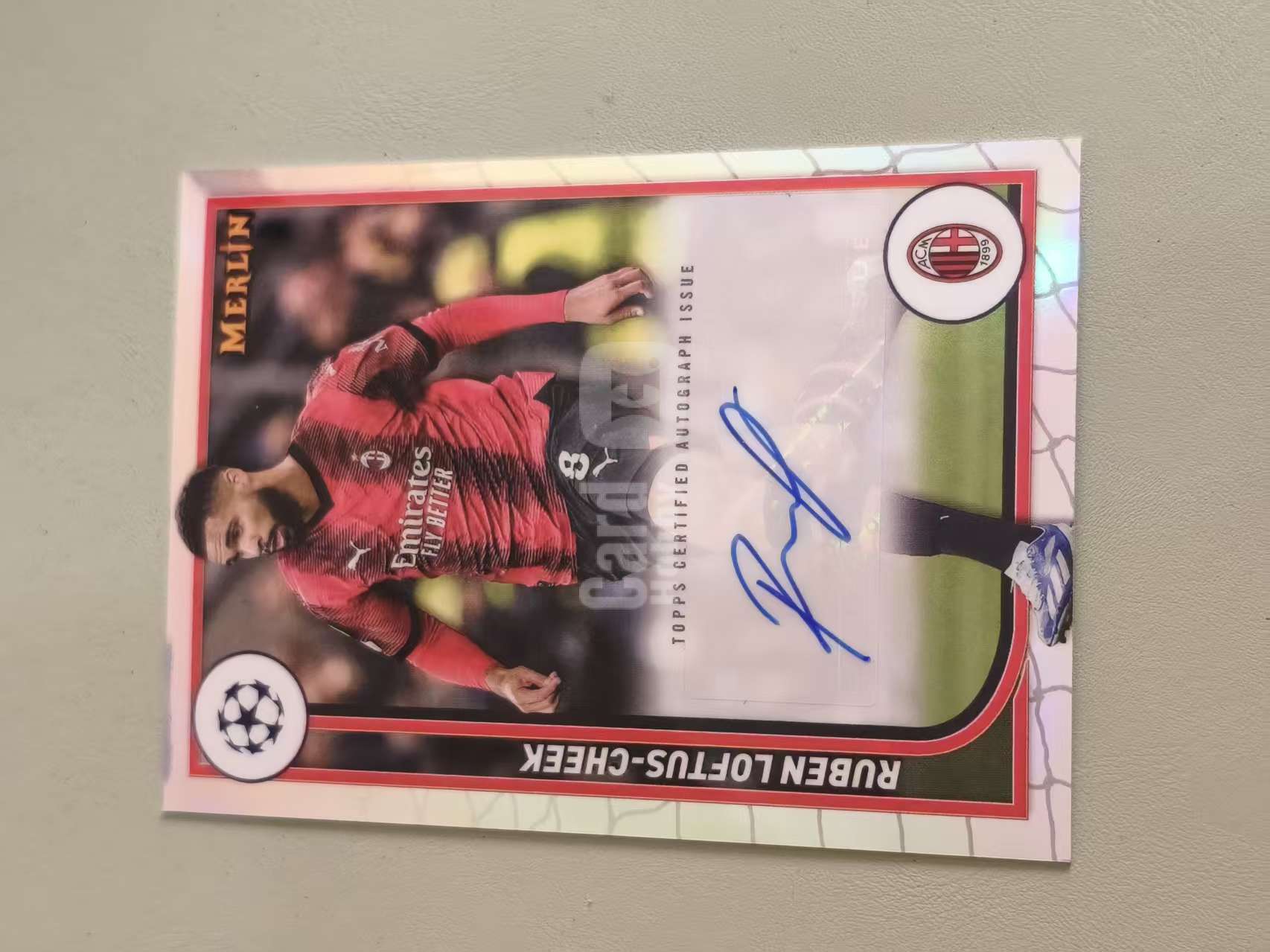 2024 Topps Merlin Ruben Loftus-Cheek 洛夫图斯 齐克 签字 银折 欧冠 梅林 AC米兰 中场 卡品如图