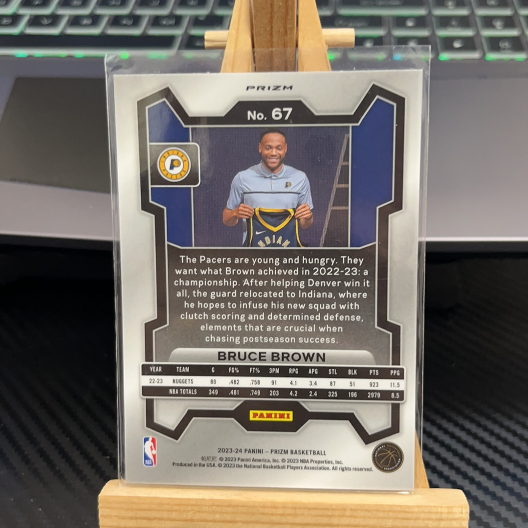 2023-24 Panini Prizm Bruce Brown 布鲁斯 布朗 开拓者 银折 碎冰折 折射 prizm系列 pz 卡品如图 凑图必备 值得收藏! 免费代卖!