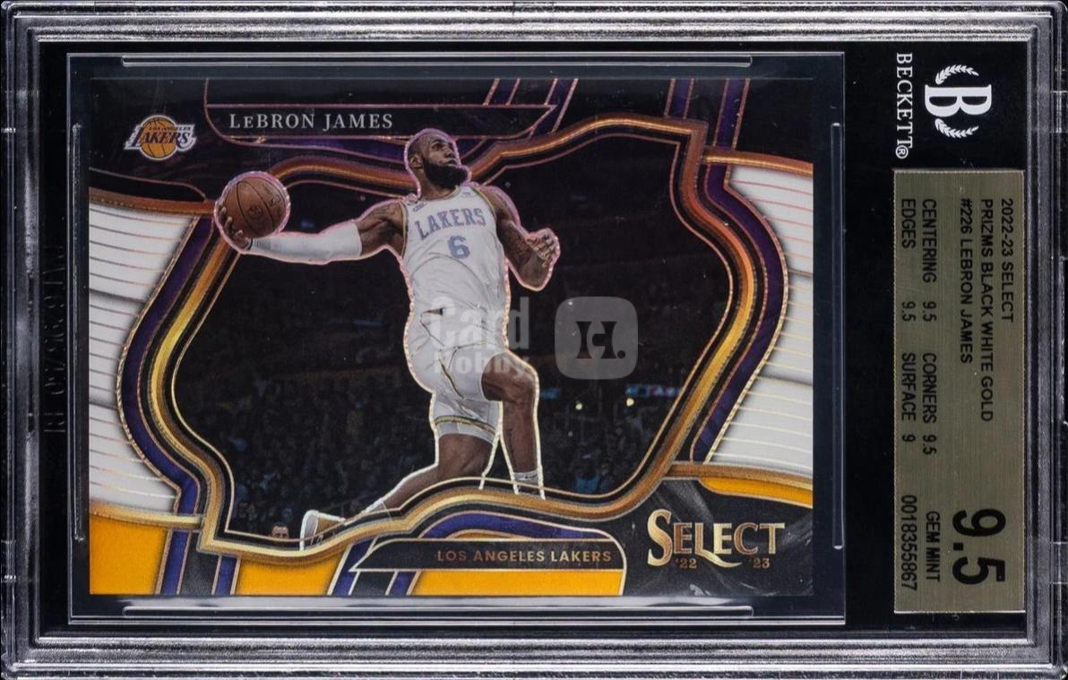 2022-23 Panini Select LeBron James Select 三级 最稀有base 非topps 勒布朗 詹姆斯 BGS 9.5 bgs金标 黑白金 1/1编 可换psa10