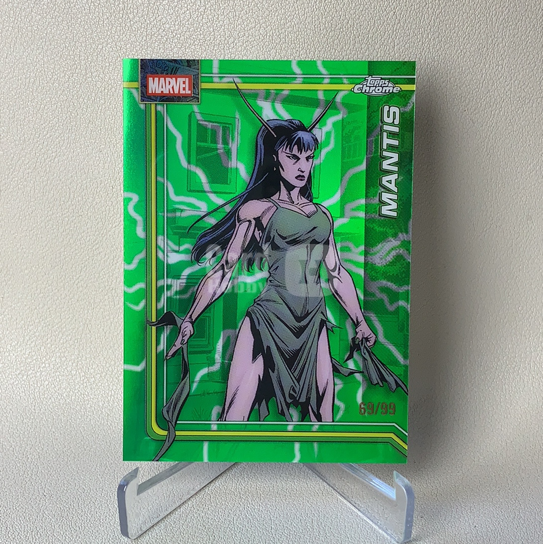 2026 Topps Marvel (MCU) Comics Chrome 漫威TC Mantis 螳螂女 69/99编 绿闪电折 折射 稀有 品相如图 凑套必备 佑哥