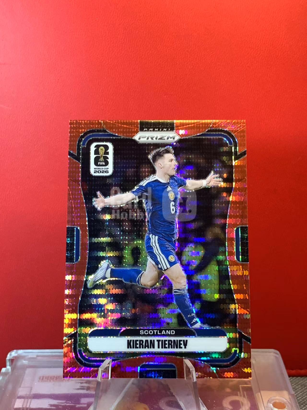 (詹叔代拍)2026 Panini Prizm 世界杯PZ Kieran Tierney 基兰 蒂尔尼 苏格兰 阿森纳 46/75编 红脉冲折 折射 顺丰寄付 泰山