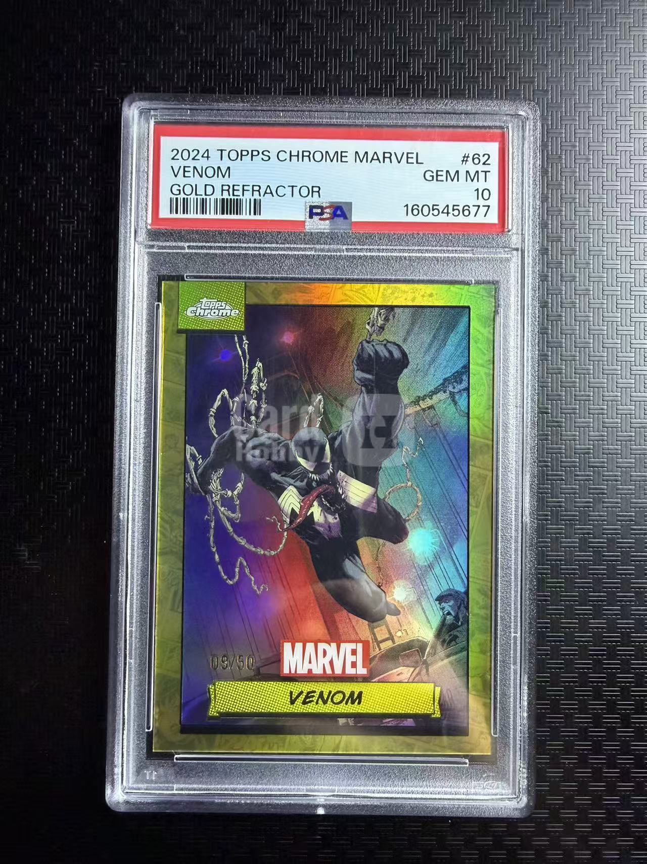 2024 Topps Marvel (MCU) Chrome Venom Marvel MCU 漫威 TC 元年 Venom 毒液 50编 金折 折射 特卡 PSA10分 #哈密瓜#