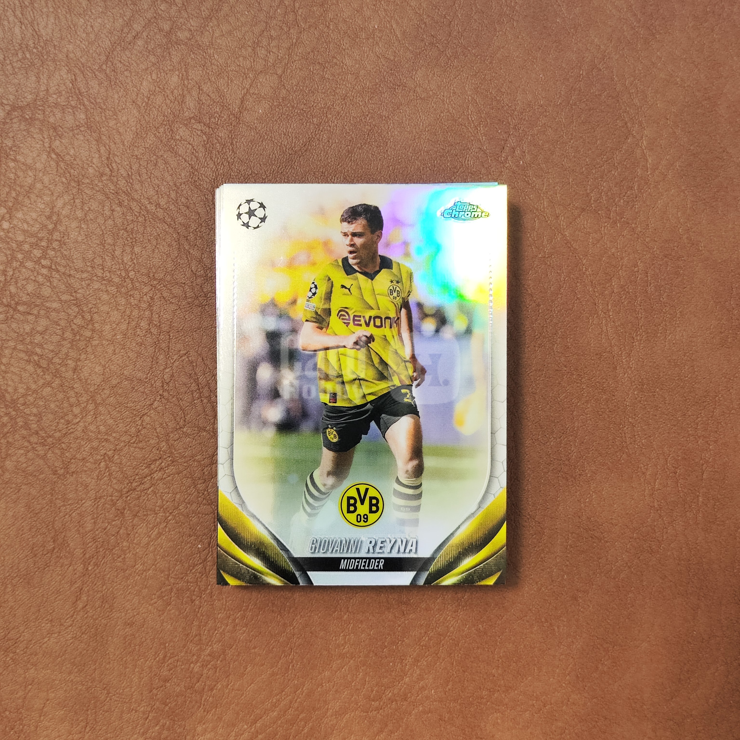 2024 【YM拍卖-代卖/回收】 topps 折射 Giovanni Reyna 乔瓦尼 雷纳 多特蒙德  欧冠TC 银折  Y0093