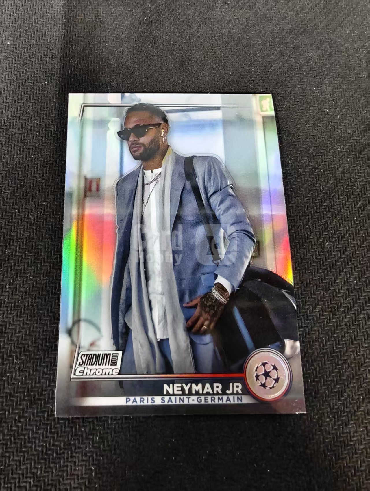 【可合并,不累计】2023 Topps Stadium Club Chrome Neymar jr 大巴黎 内马尔 欧冠 竞技场 银折 划痕 边角瑕疵 @69