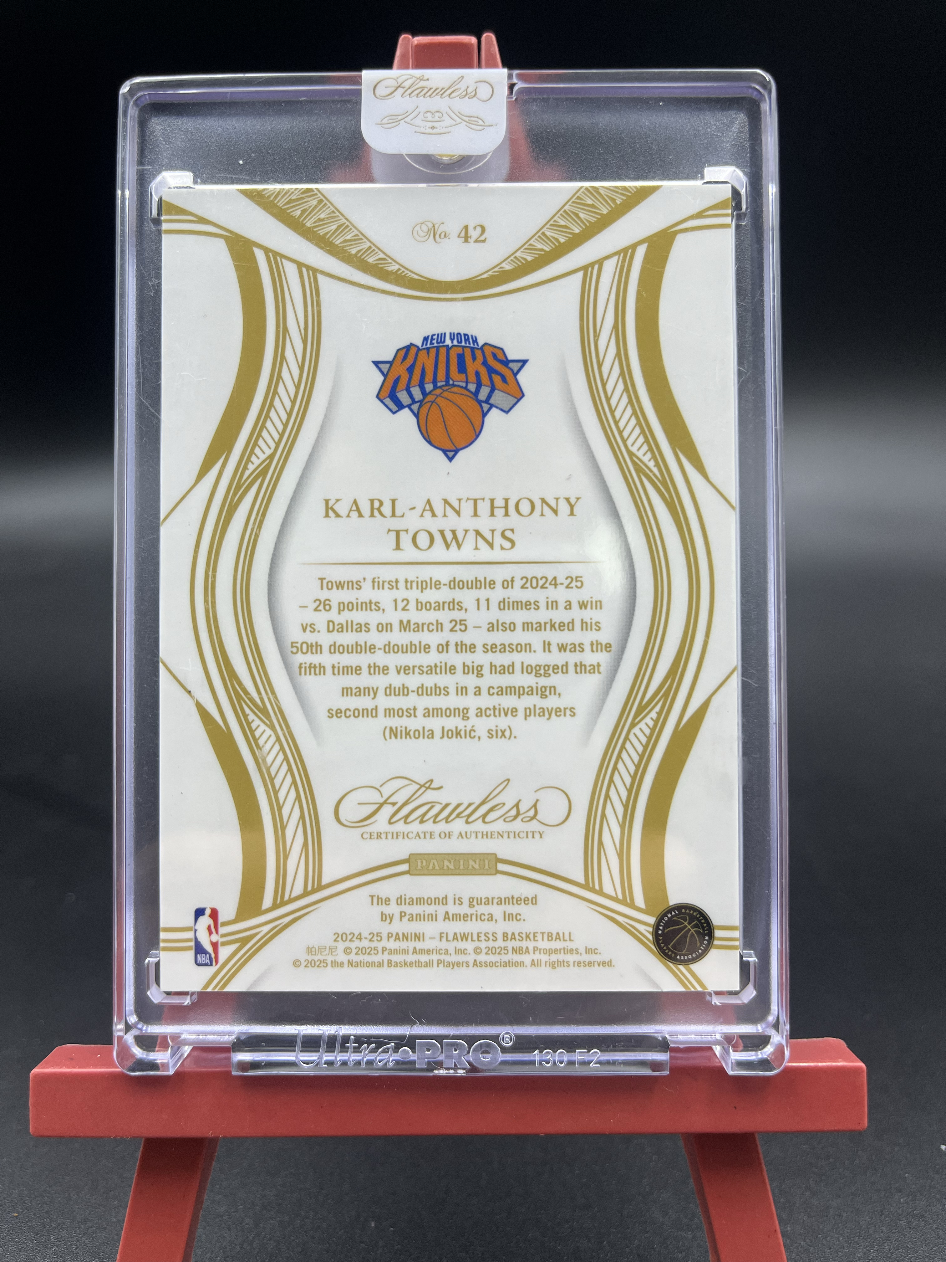 2024-25 Panini Flawless Karl Anthony Towns 手提 尼克斯 卡尔 安东尼 唐斯 钻石 实物 单钻 19/20编 原封砖 卡品如图 泽29