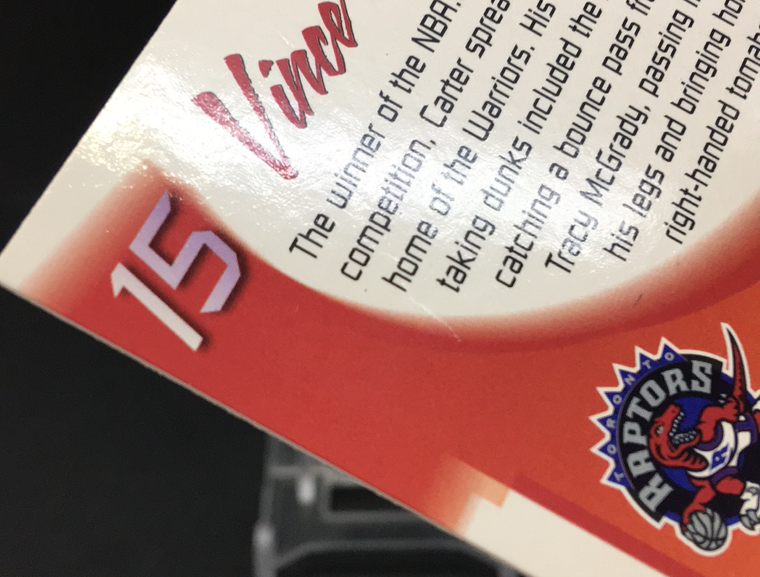 【DC拍卖】11.19 FLEER GAME TIME 大比例特卡 经典老特 实卡美如画 四大分卫之一 名人堂巨星 NBA历史最强扣将 半人半神 文斯 卡特(微瑕)