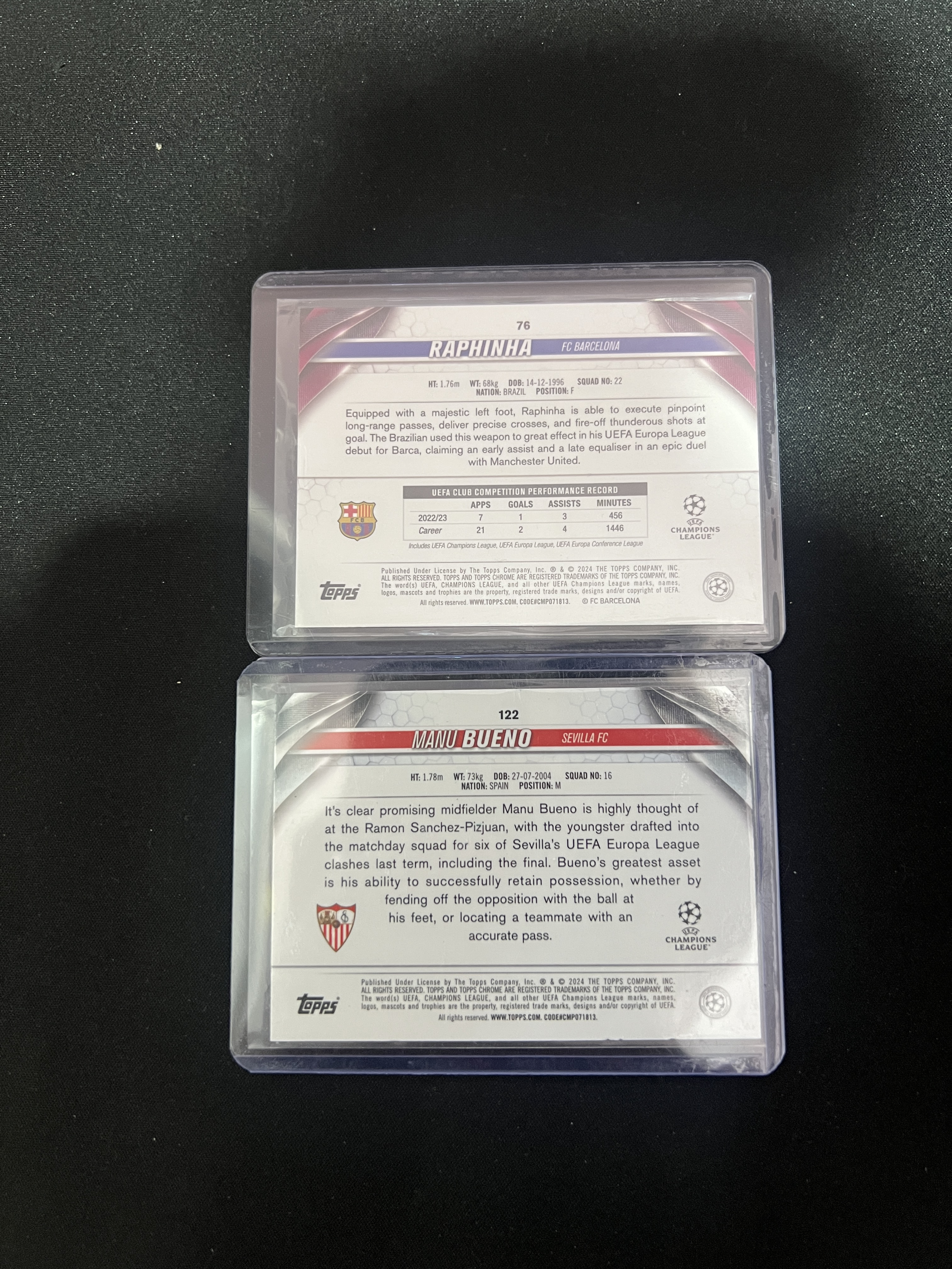 2023-24 Topps Chrome Raphinha 【严选代拍】欧战 tc 拉菲尼亚 布埃诺 青熔岩折 粉熔岩折 lot 不保卡品 拍前看描述 MFC