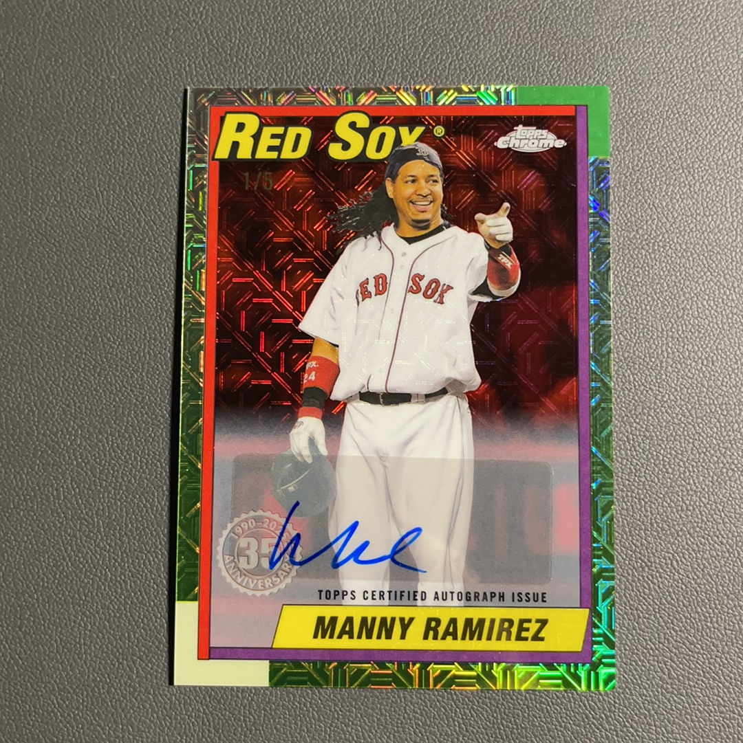 2025 Topps Update Manny Ramirez 曼尼 拉米雷斯 红袜名宿 银包签字 红折 color match 1/5编 首编【飞翔】