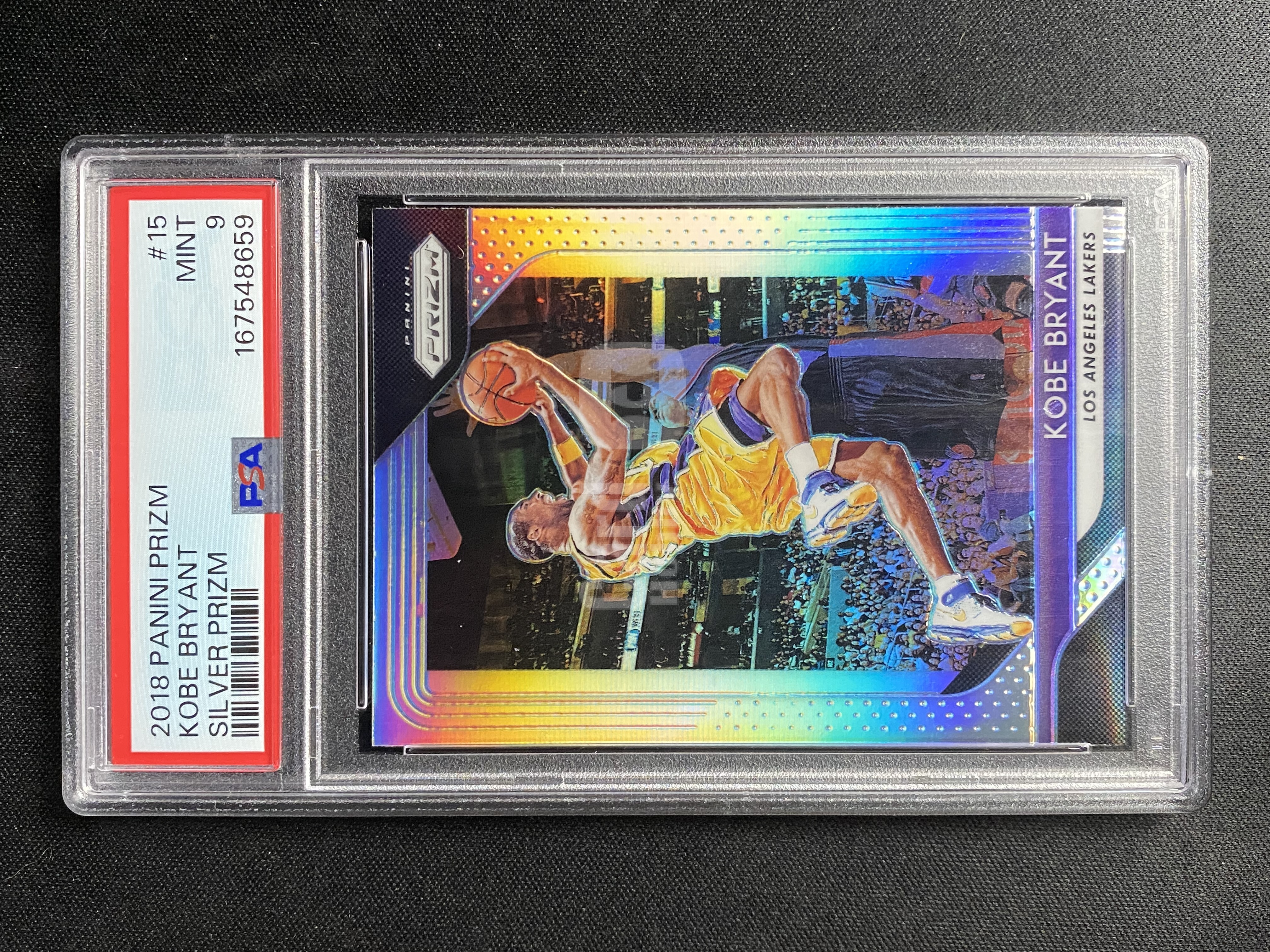【小幻拍卖】2018-19 PANINI PRIZM KOBE BRYANT 湖人 科比 布莱恩特 老大 正银折 折射 base 四大分卫 传奇名宿 PSA9分评级卡/INS预/【A】