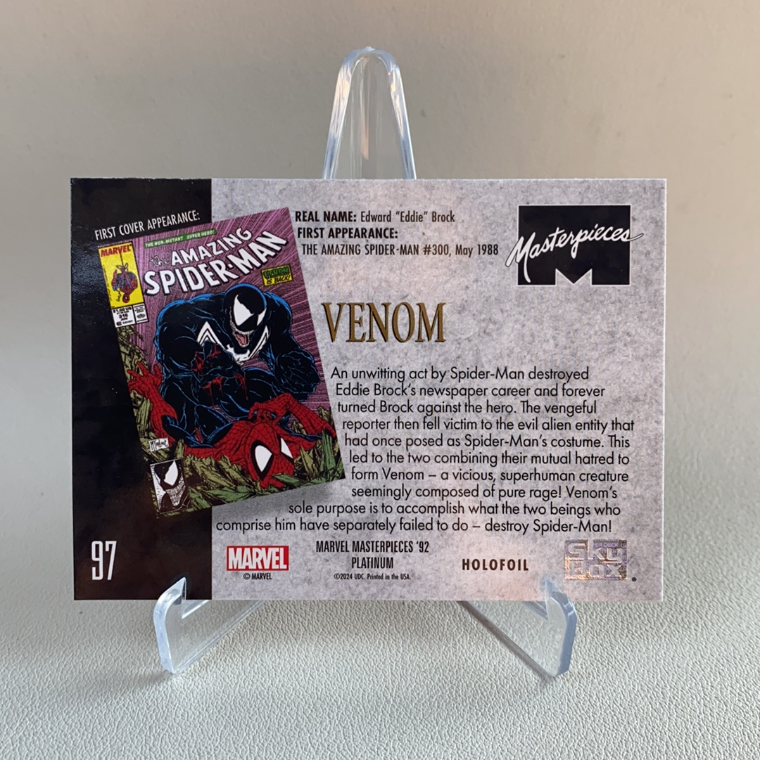 【弈卡代拍】2024 Upper Deck Marvel Masterpieces'92 Platinum 92白金复刻大师 特卡 HOLO折 毒液 VENOM 品相如图 糖醋鱼