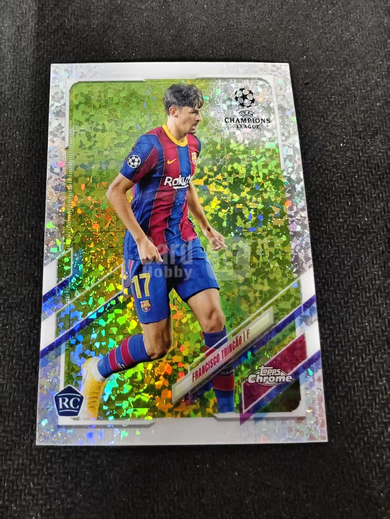 【可合并，不累计】2021 Topps Chrome francisco trincao 欧冠 RC 新秀 特林康 巴萨 碎冰折 碎花折 划痕 边角瑕疵 #4