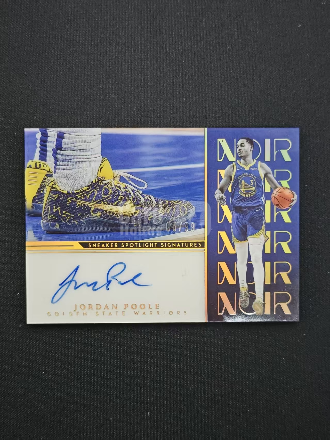 2022-23 Panini Noir Jordan Poole 【肥猫代卖】诺尔 勇士 乔丹普尔 签字 卡签 镜面 鞋灯签 球鞋聚光灯 99编 收藏必备 /张