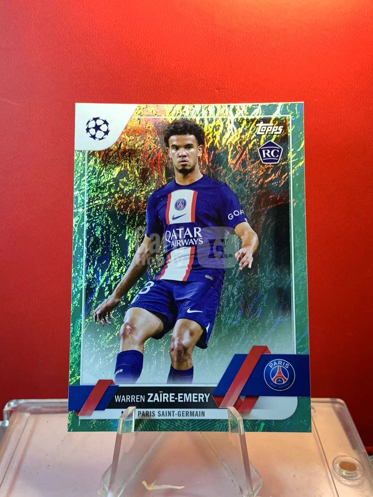 (詹叔代拍)2023 Topps Chrome Warren Zaïre-Emery RC 埃梅里 新秀 大巴黎 法国 碧玉折 碧玉 欧冠 卡品如图 顺丰寄付