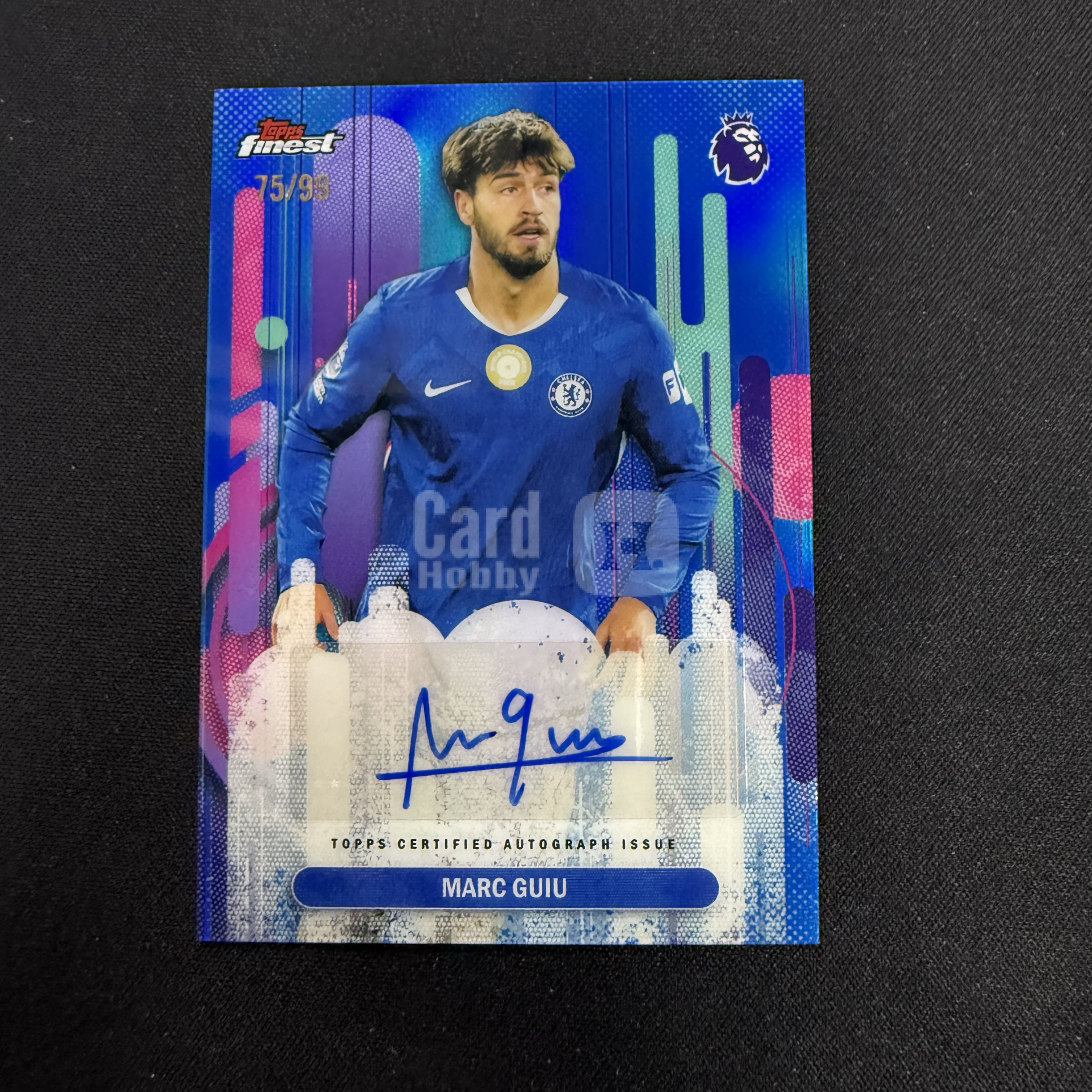 2025-26 Topps Finest MARC GUIU 【SC拍卖】英超 吉乌 切尔西 75/99编 蓝折 签字 收藏必备(小骆)