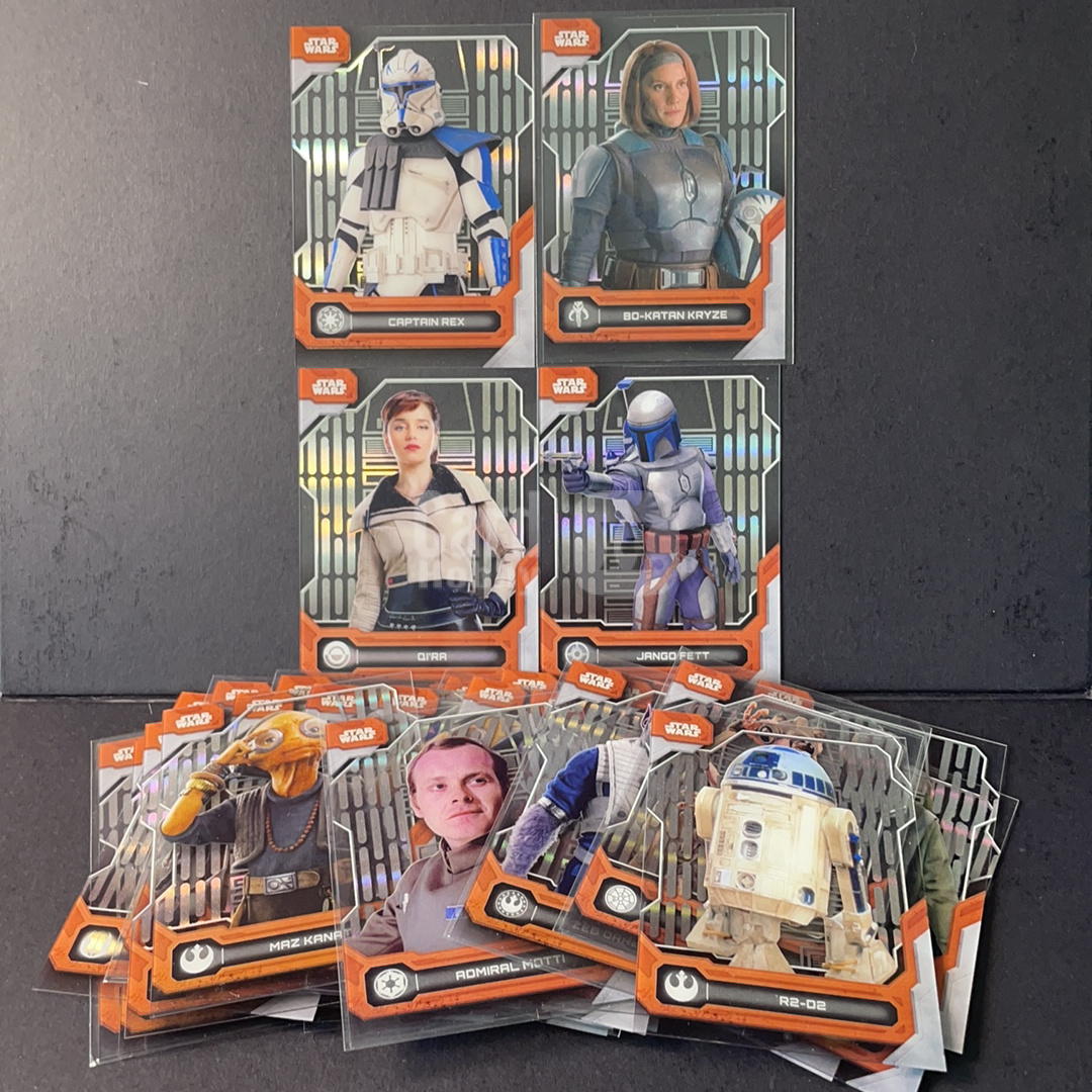 2025 Topps Star Wars 星球大战 雷克斯上尉 曼达洛人博卡坦 琦拉 詹戈费特 R2-D2等 比例平行帝国城墙图案39张打包 Topps 星战影视HighTek全胶片系列