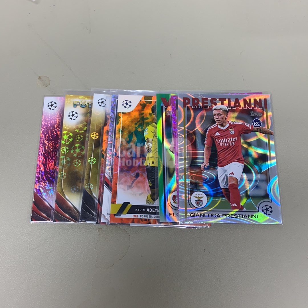 【小牛代拍】2024-25 Topps Chrome prestianni RC topps ucc 欧战 本菲卡 佩雷斯蒂安尼 新秀 波纹 折射 打包 卡品如图(车仔面)